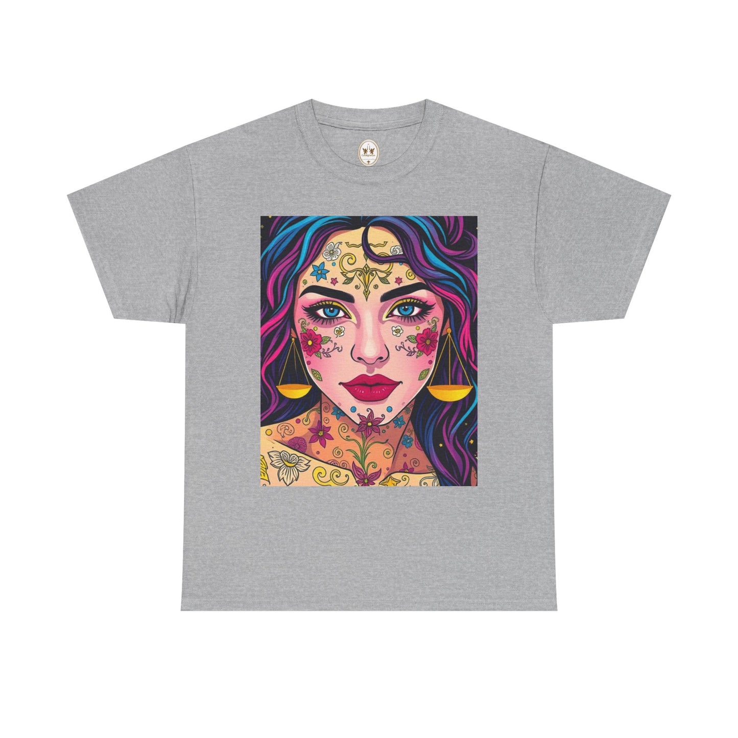 Unisex Heavy Cotton T-Shirt, Libra, Zodiac v4, Sexy Art