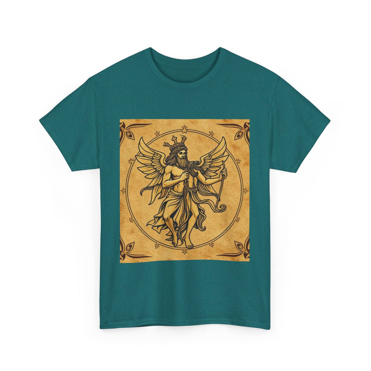 Unisex Heavy Cotton T-Shirt, Pencil Art v1, Gemini Zodiac Design