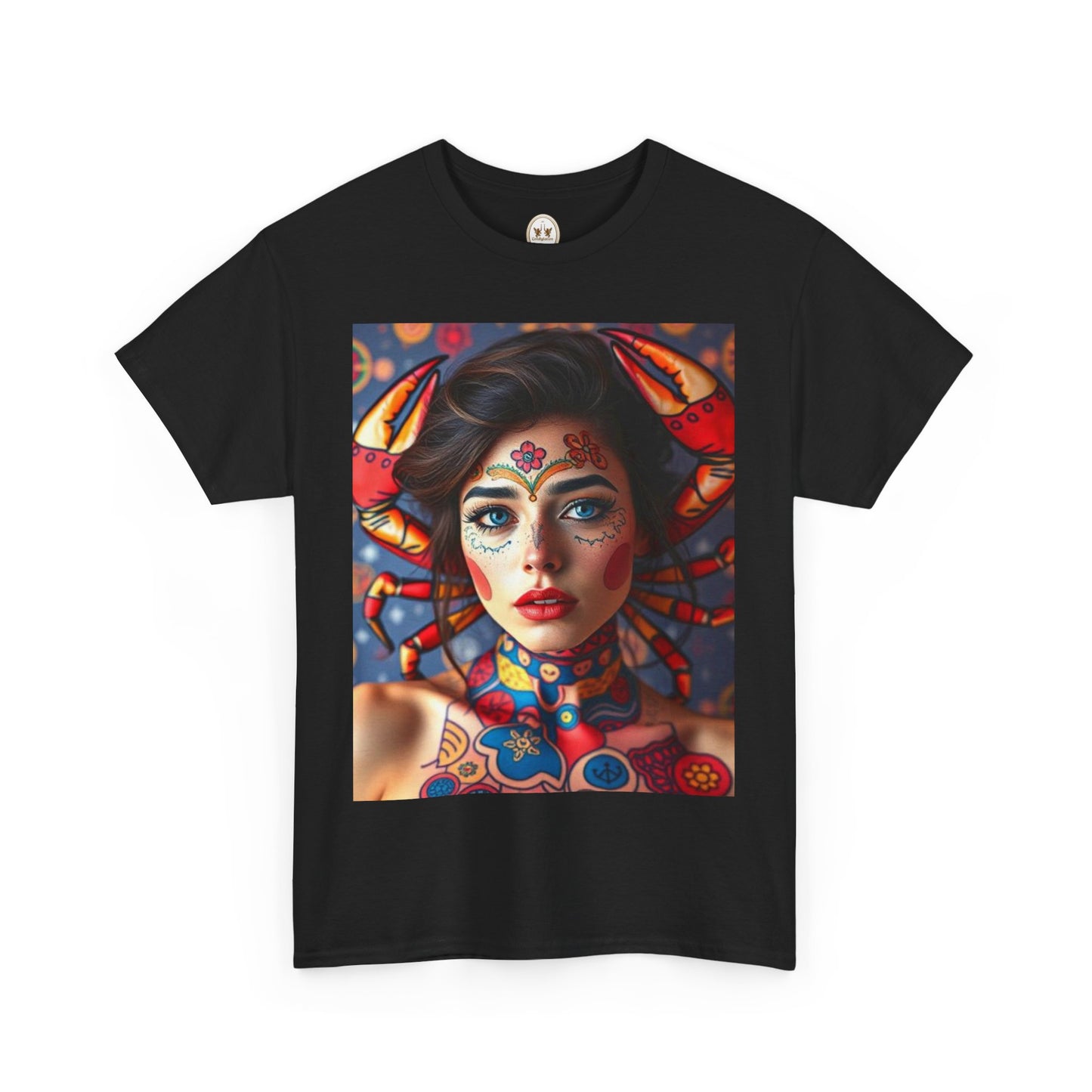 Unisex Heavy Cotton T-Shirt, Cancer, Zodiac v1, Sexy Art