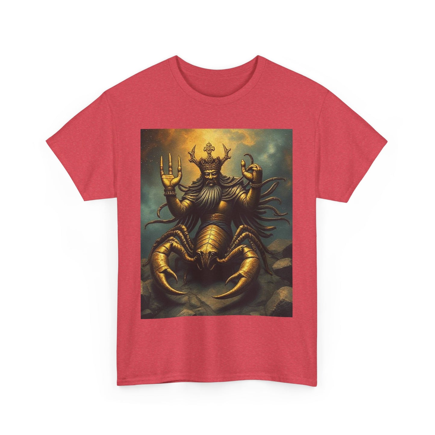 Unisex Heavy Cotton T-Shirt, Desert Scorpio King v1, Zodiac Design
