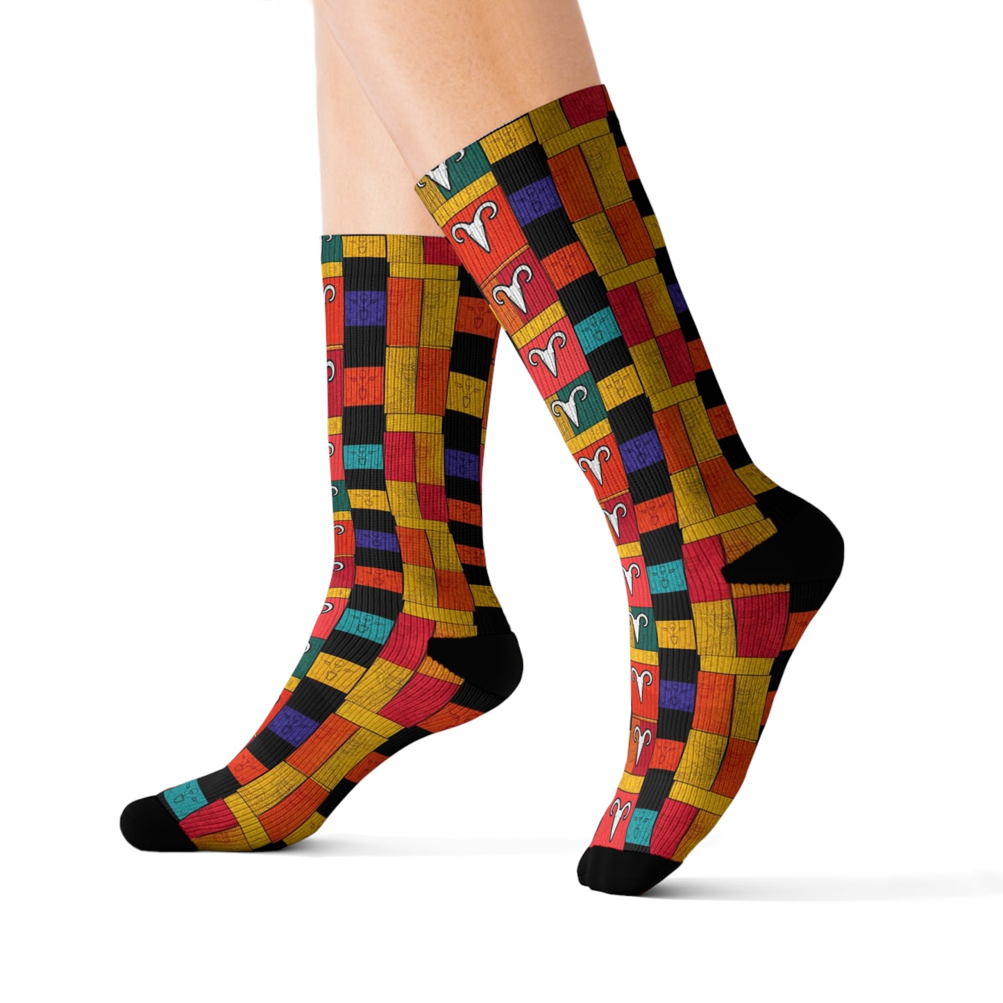 Sublimation Socks, Aries, Zodiac v2, Shapes Pattern