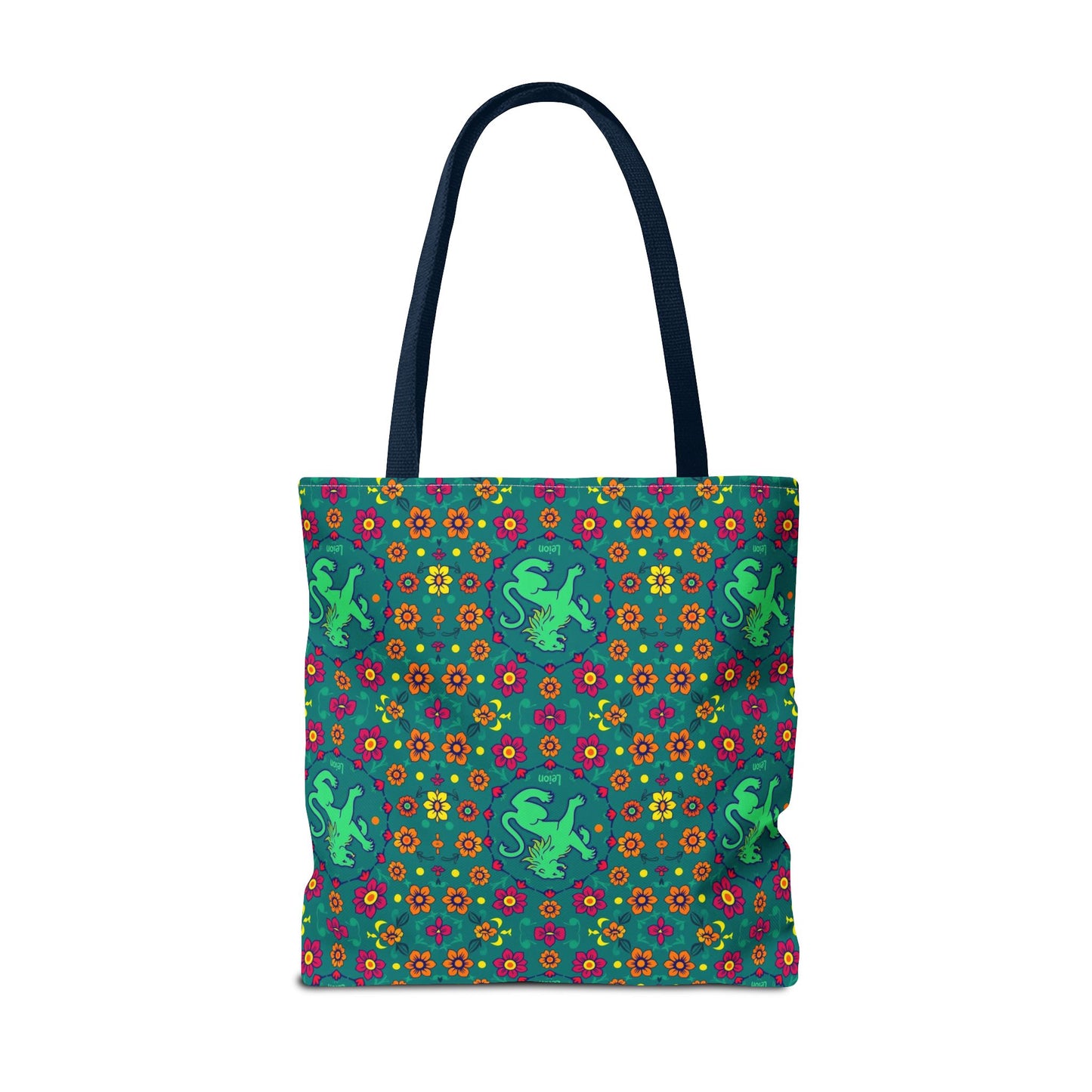 Tote Bag (AOP), Leo, Zodiac v1, Flower Pattern