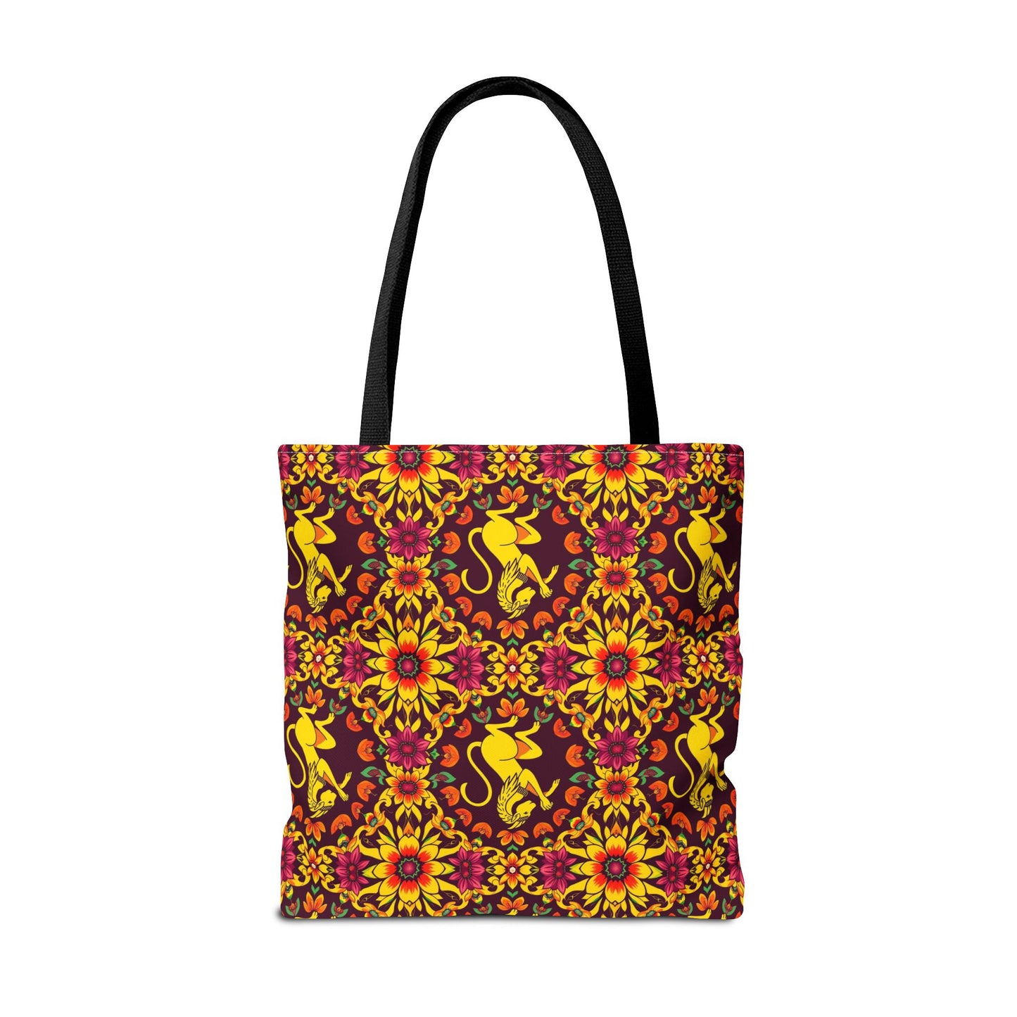 Tote Bag (AOP), Virgo, Zodiac v2, Flower Pattern