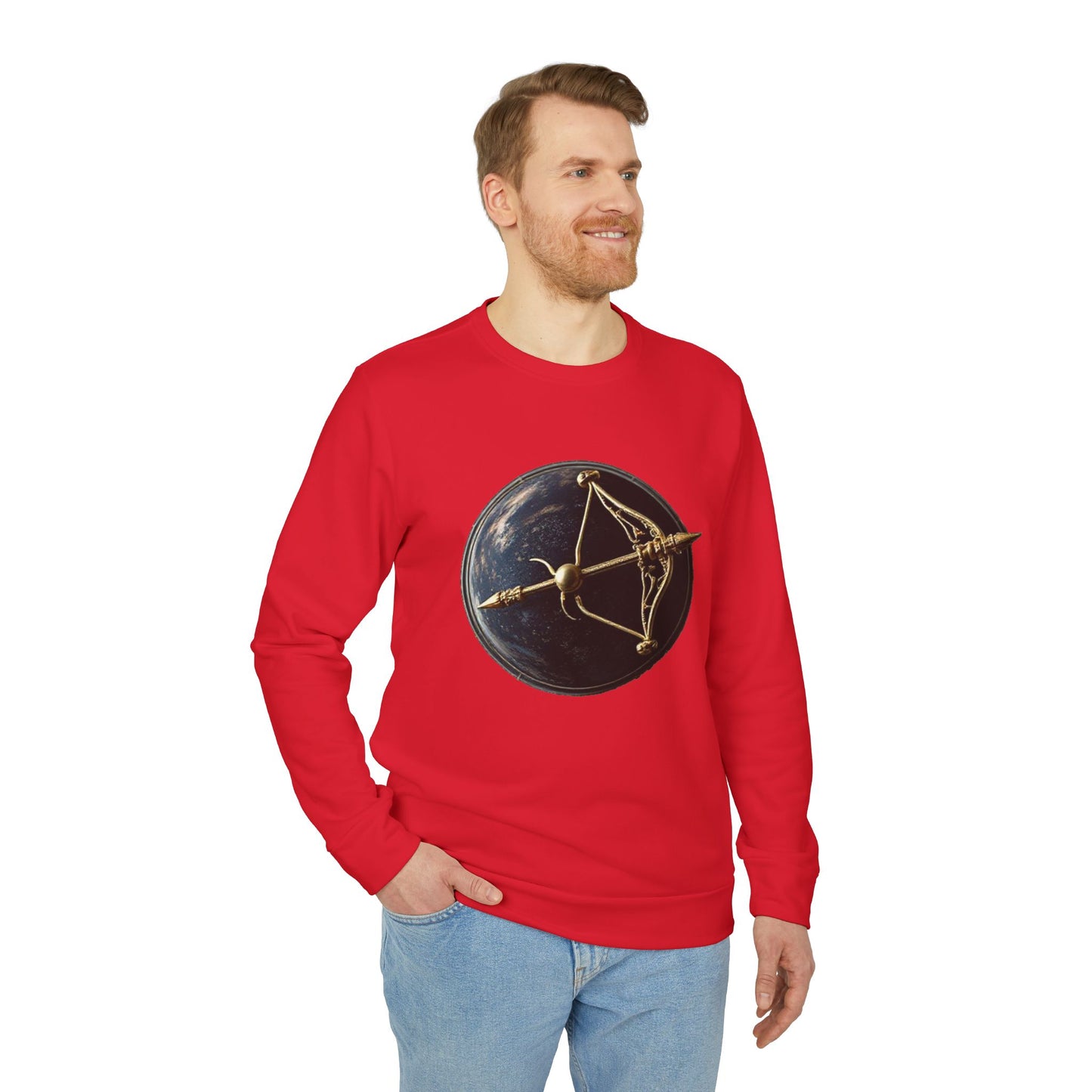 Adidas, Unisex Fleece Crewneck Sweatshirt, Sagittarius, Pop Art, Zodiac