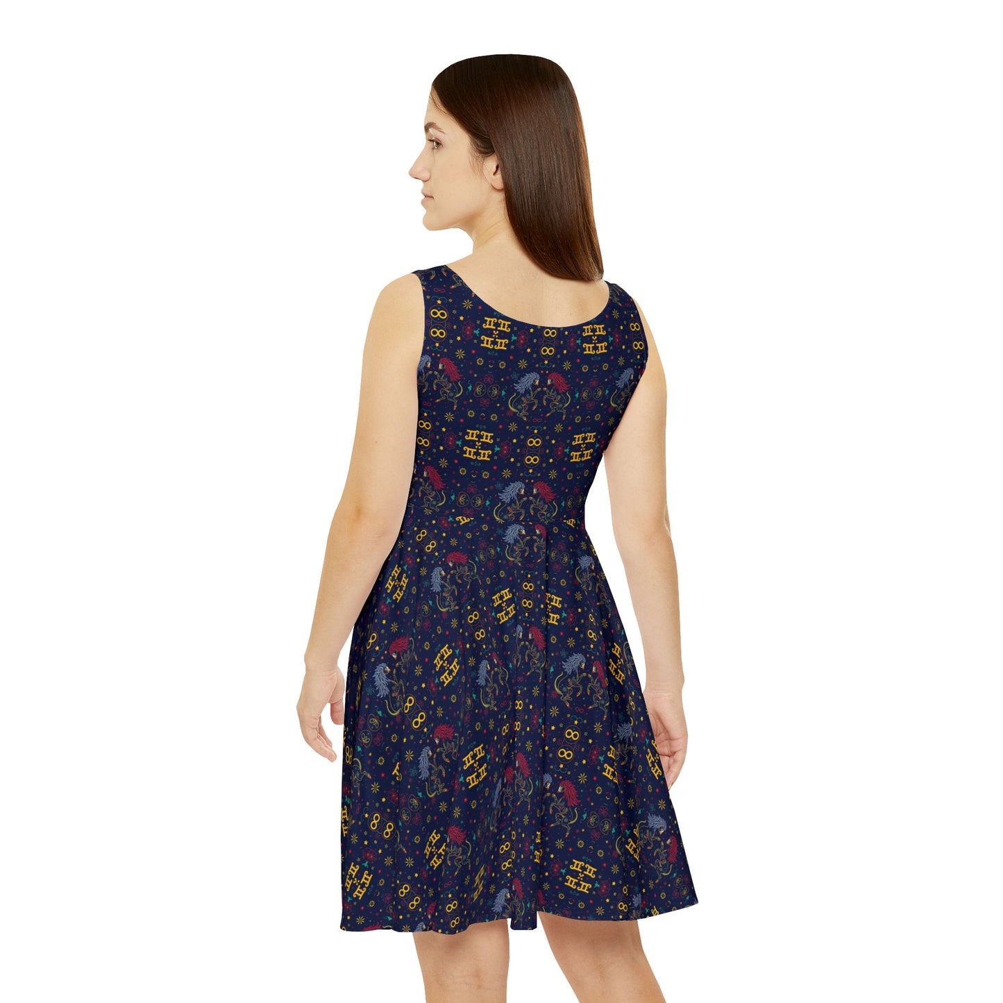 Women's Skater Dress, AOP, Zodiac, Gemini, Pattern