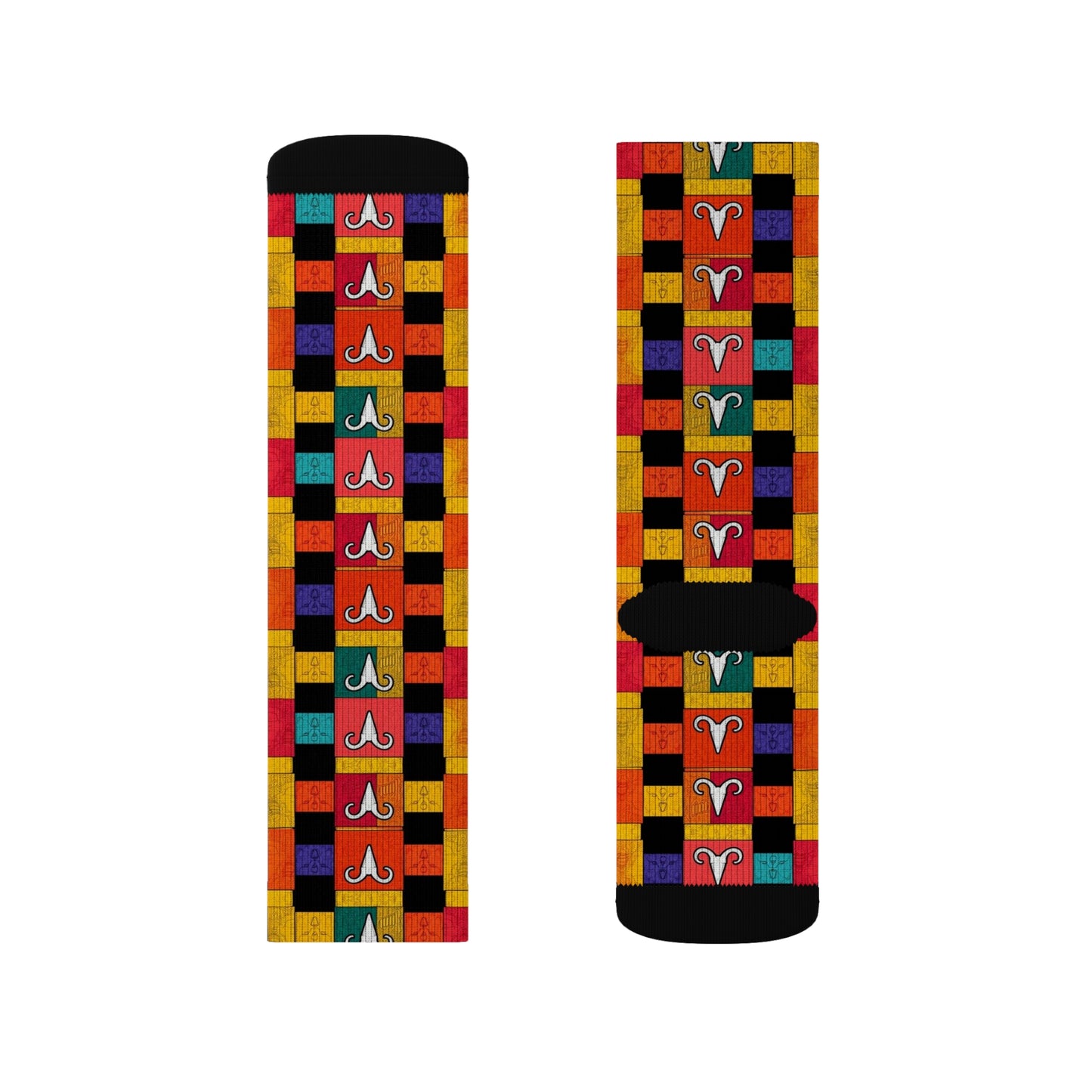 Sublimation Socks, Aries, Zodiac v2, Shapes Pattern