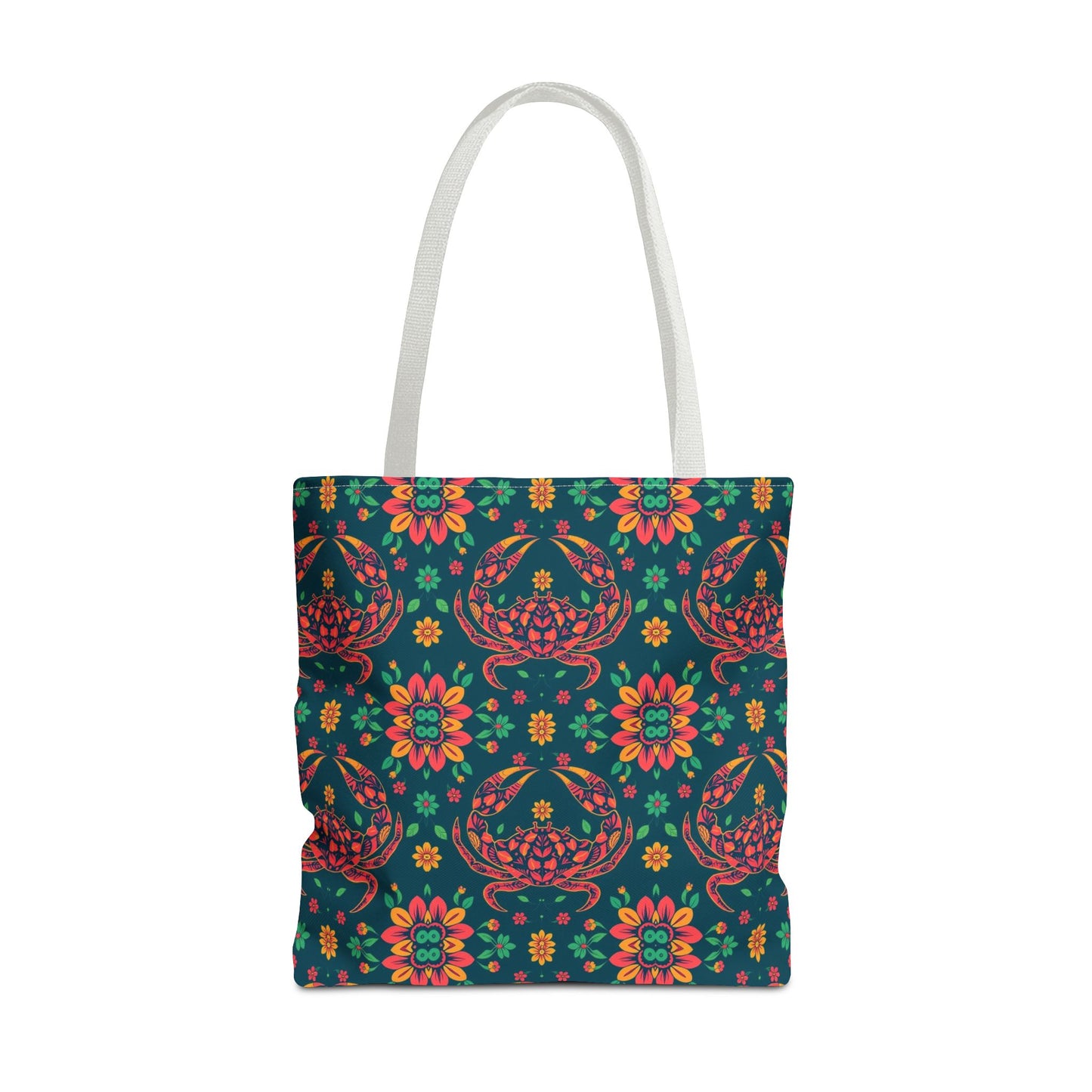 Tote Bag (AOP), Cancer, Zodiac v2, Flower Pattern