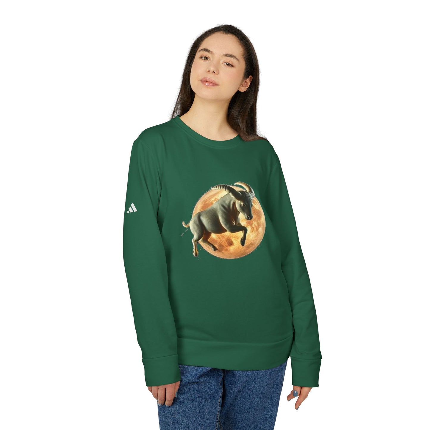 Adidas, Unisex Fleece Crewneck Sweatshirt, Taurus, Planet Animal, Zodiac
