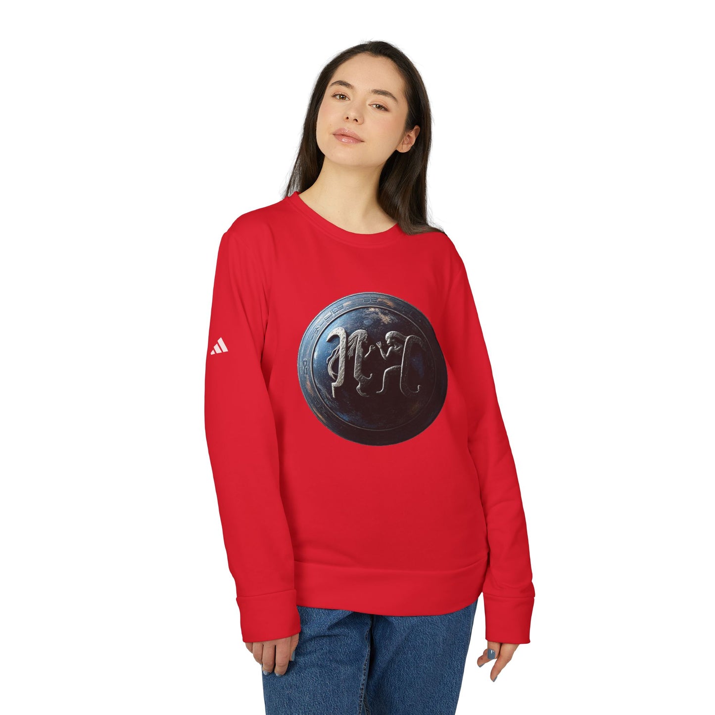 Adidas, Unisex Fleece Crewneck Sweatshirt, Gemini, Space Symbol, Zodiac
