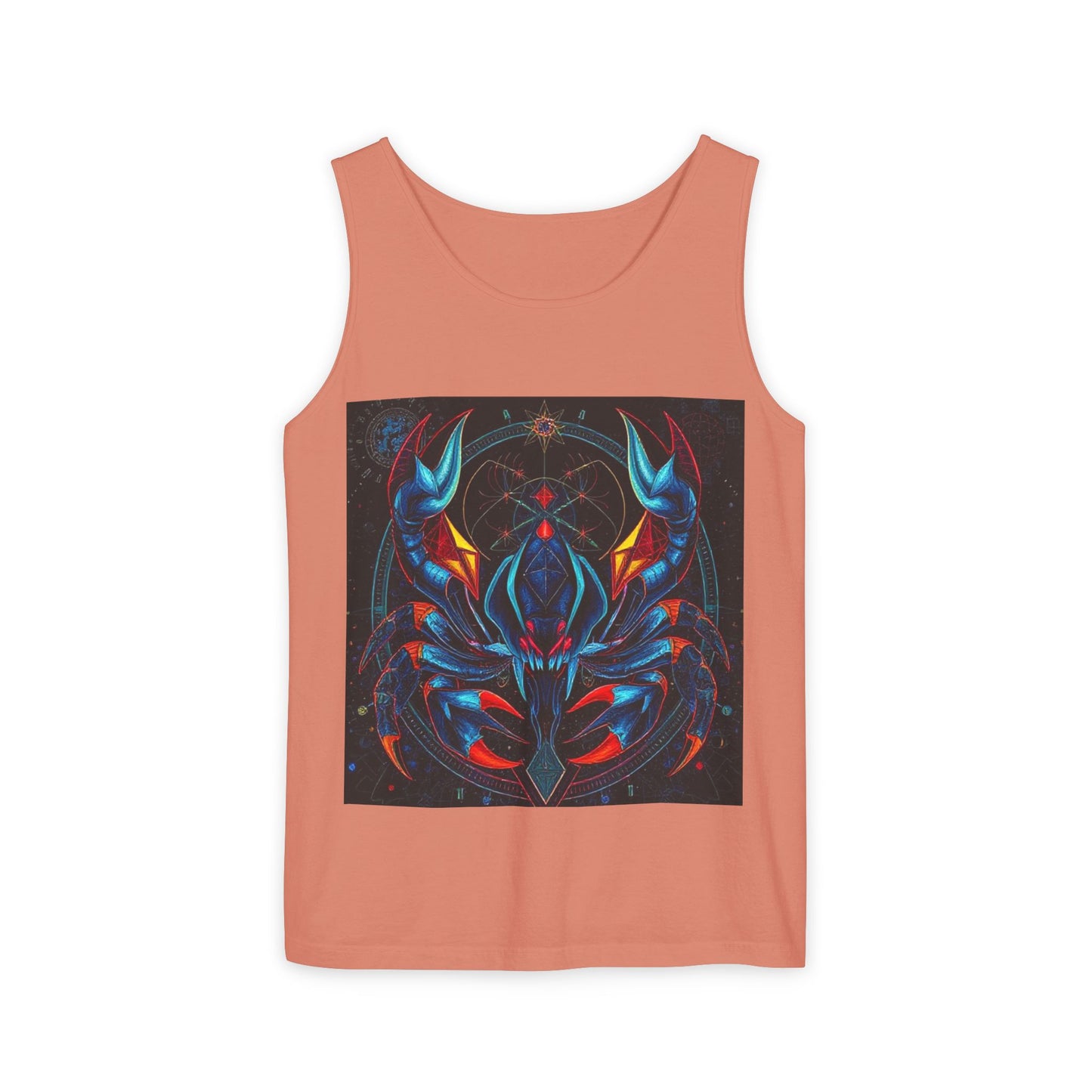 Unisex Garment-Dyed, Tank Top, Scorpio Design, Pop Art v1, 100% US cotton
