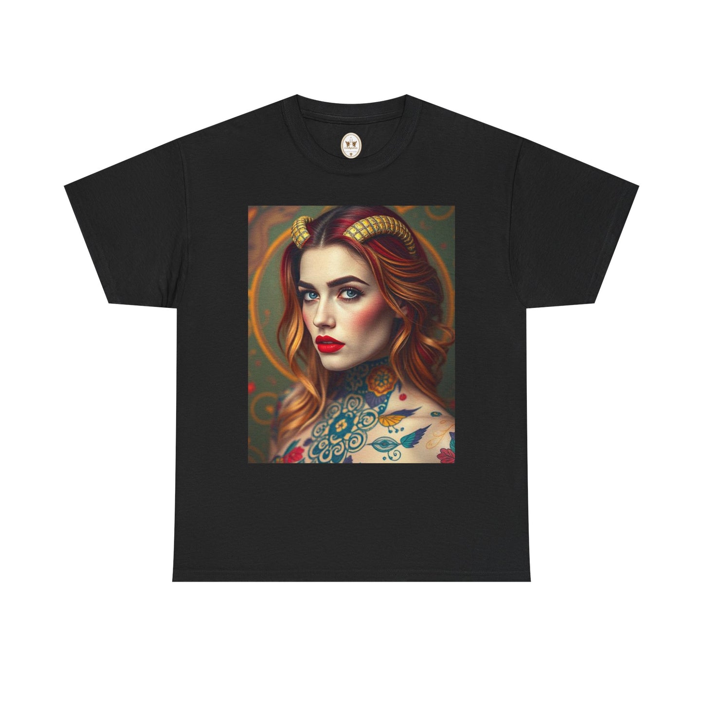 Unisex Heavy Cotton T-Shirt, Capricorn, Zodiac v3, Sexy Art
