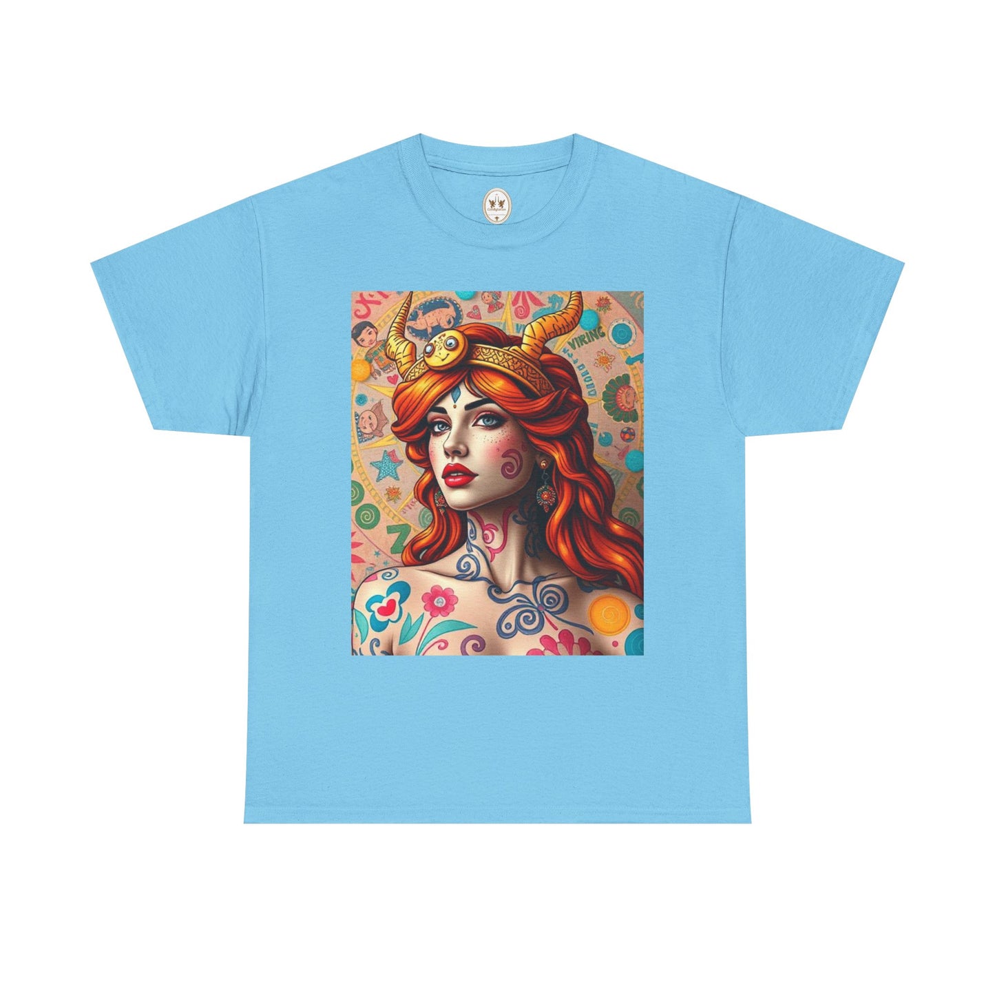 Unisex Heavy Cotton T-Shirt, Virgo, Zodiac v1, Sexy Art