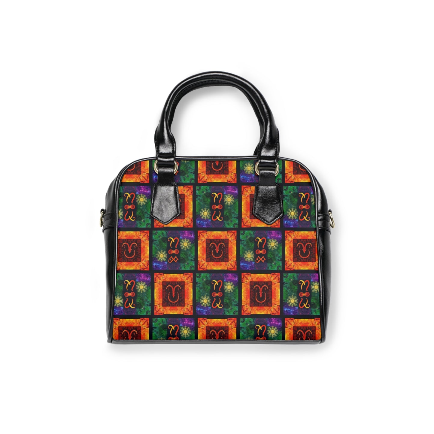 Shoulder Handbag, Capricorn, Zodiac v1, Shapes Pattern