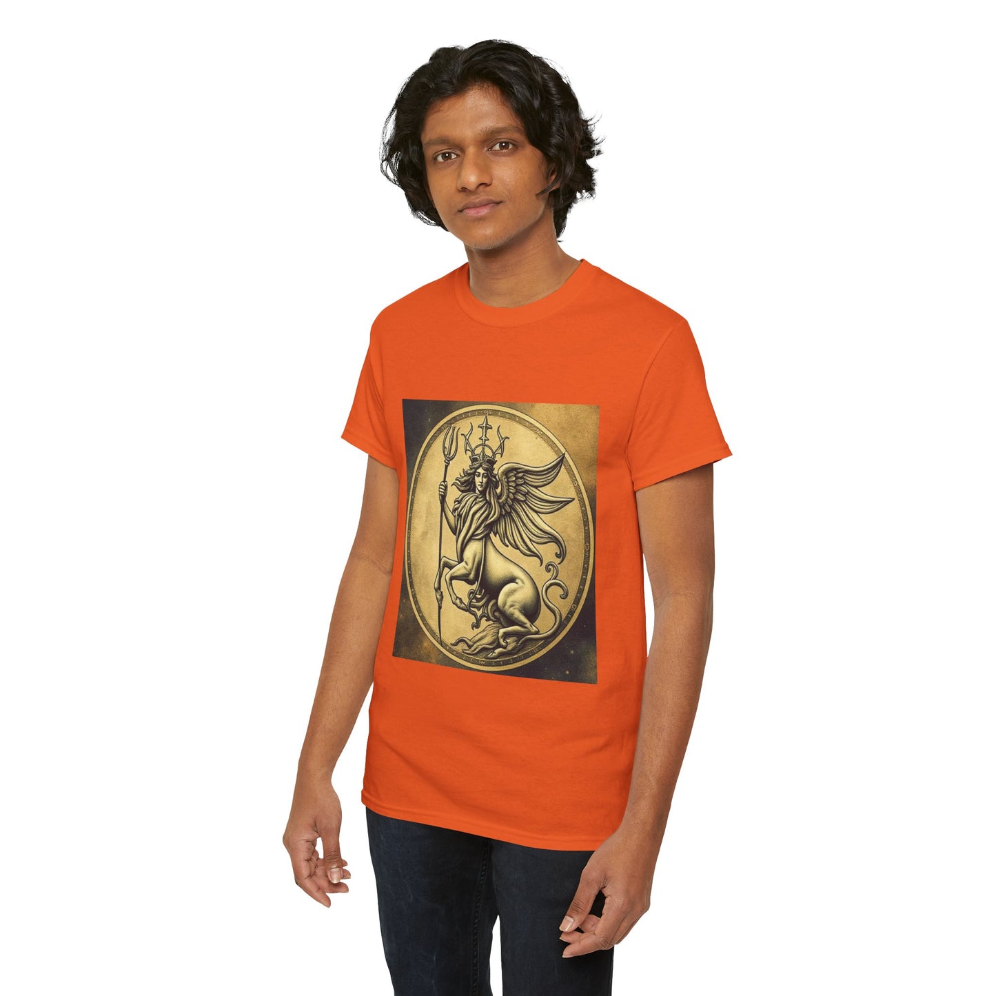 Unisex Heavy Cotton T-Shirt, Angel Animal, Virgo Zodiac Design
