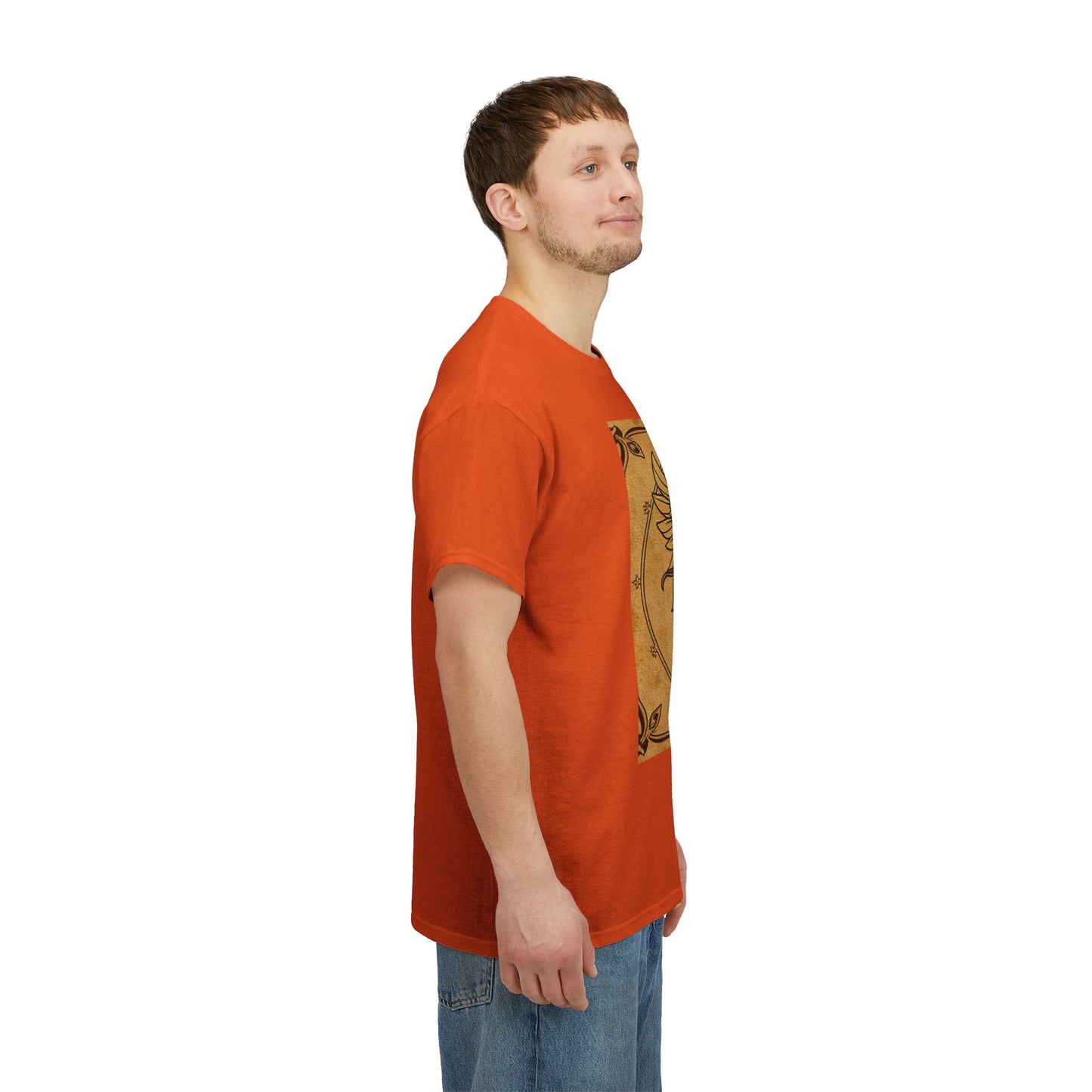 Unisex Heavy Cotton T-Shirt, Pencil Art v1, Gemini Zodiac Design