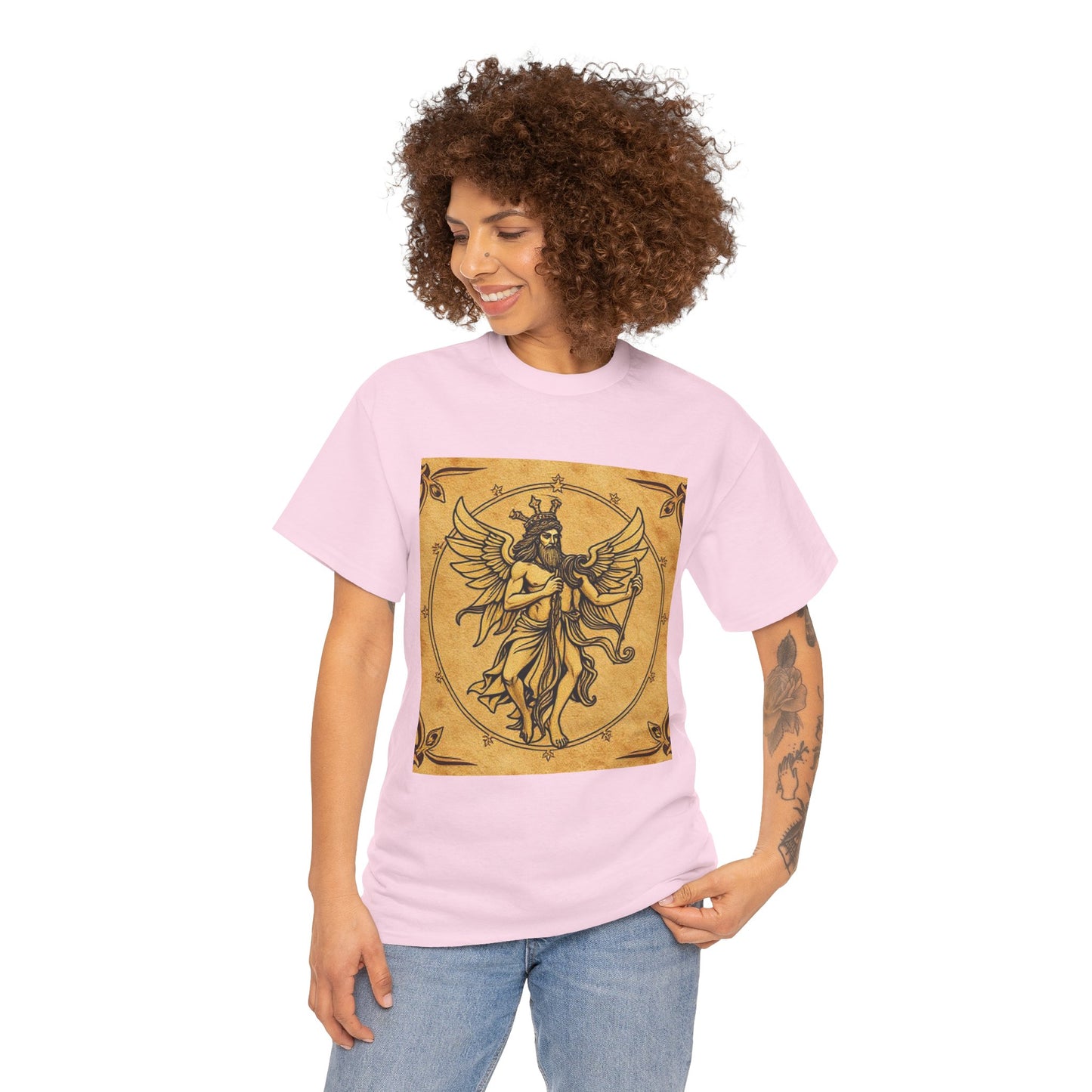 Unisex Heavy Cotton T-Shirt, Pencil Art, Gemini Zodiac Design