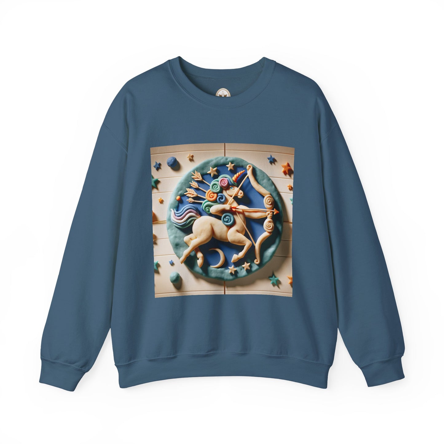 Unisex Heavy Blend™ Crewneck Sweatshirt, Colorful Horse, Sagittarius Zodiac Design