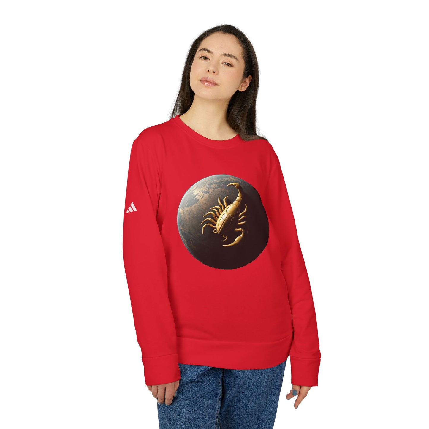Adidas, Unisex Fleece Crewneck Sweatshirt, Scorpio, Planet Animal, Zodiac