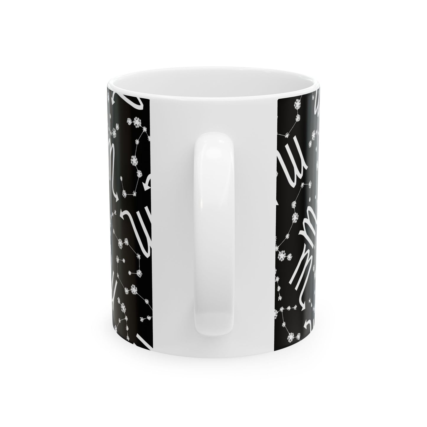 Ceramic Mug, (11oz, 15oz), Ceramic Coffee Mug, Black AOP, Scorpio Zodiac Design