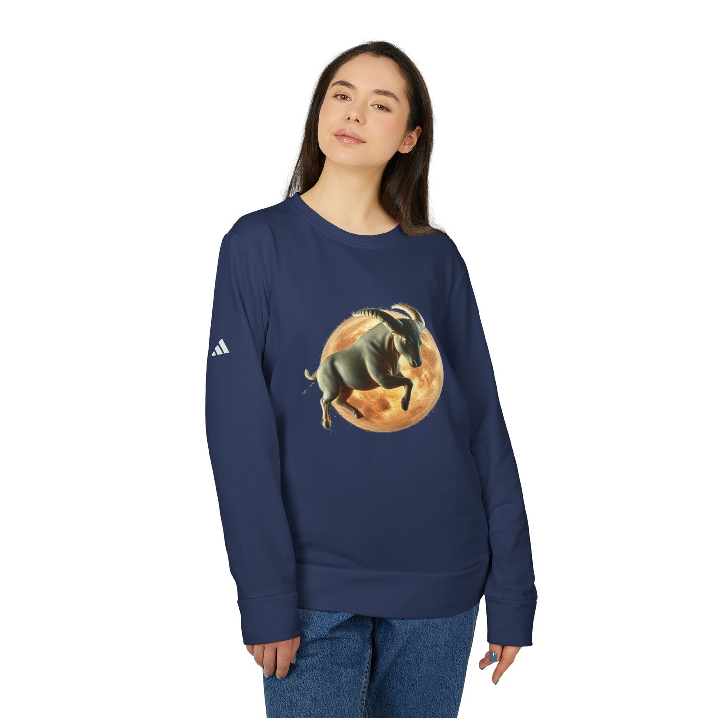 Adidas, Unisex Fleece Crewneck Sweatshirt, Taurus, Planet Animal, Zodiac