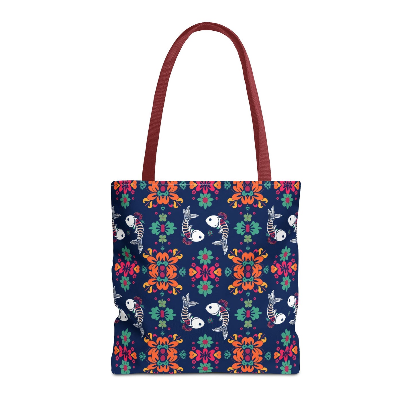 Tote Bag (AOP), Pisces, Zodiac, Flower Pattern
