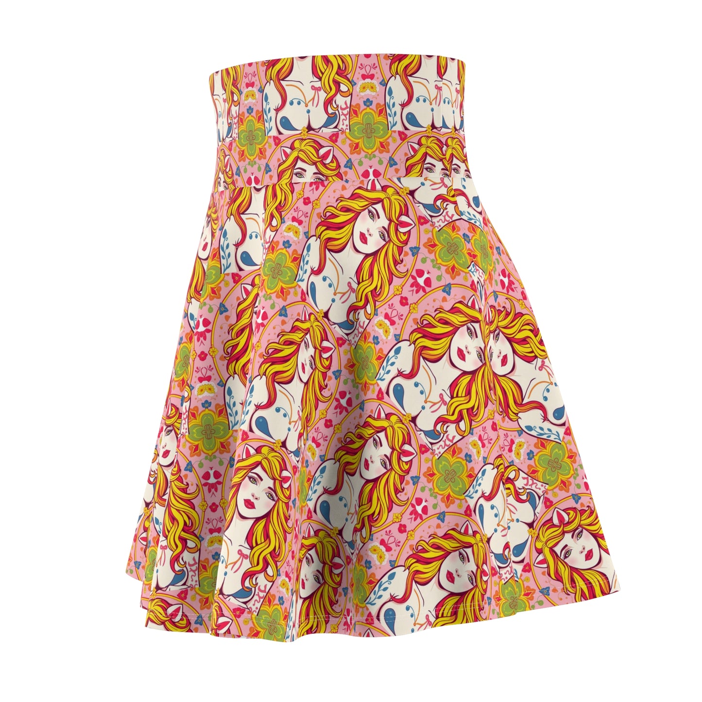 Women's Skater Skirt, (AOP), Leo, Zodiac v1, Sexy Pattern
