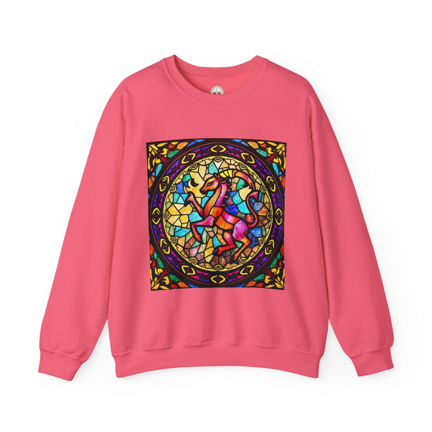 Unisex Heavy Blend™ Crewneck Sweatshirt, Glass, Aries Zodiac Design