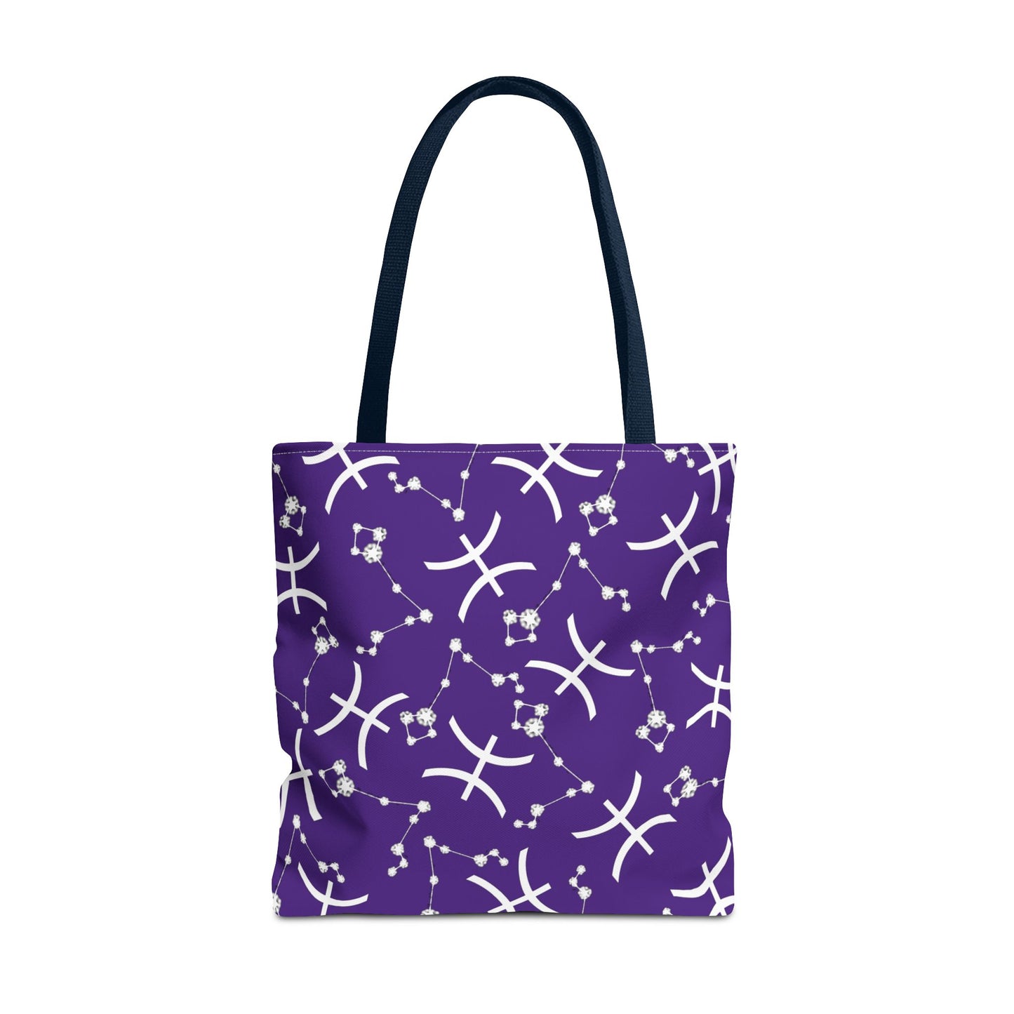 Tote Bag, Pisces Zodiac Sign, AOP, (Purple, White)