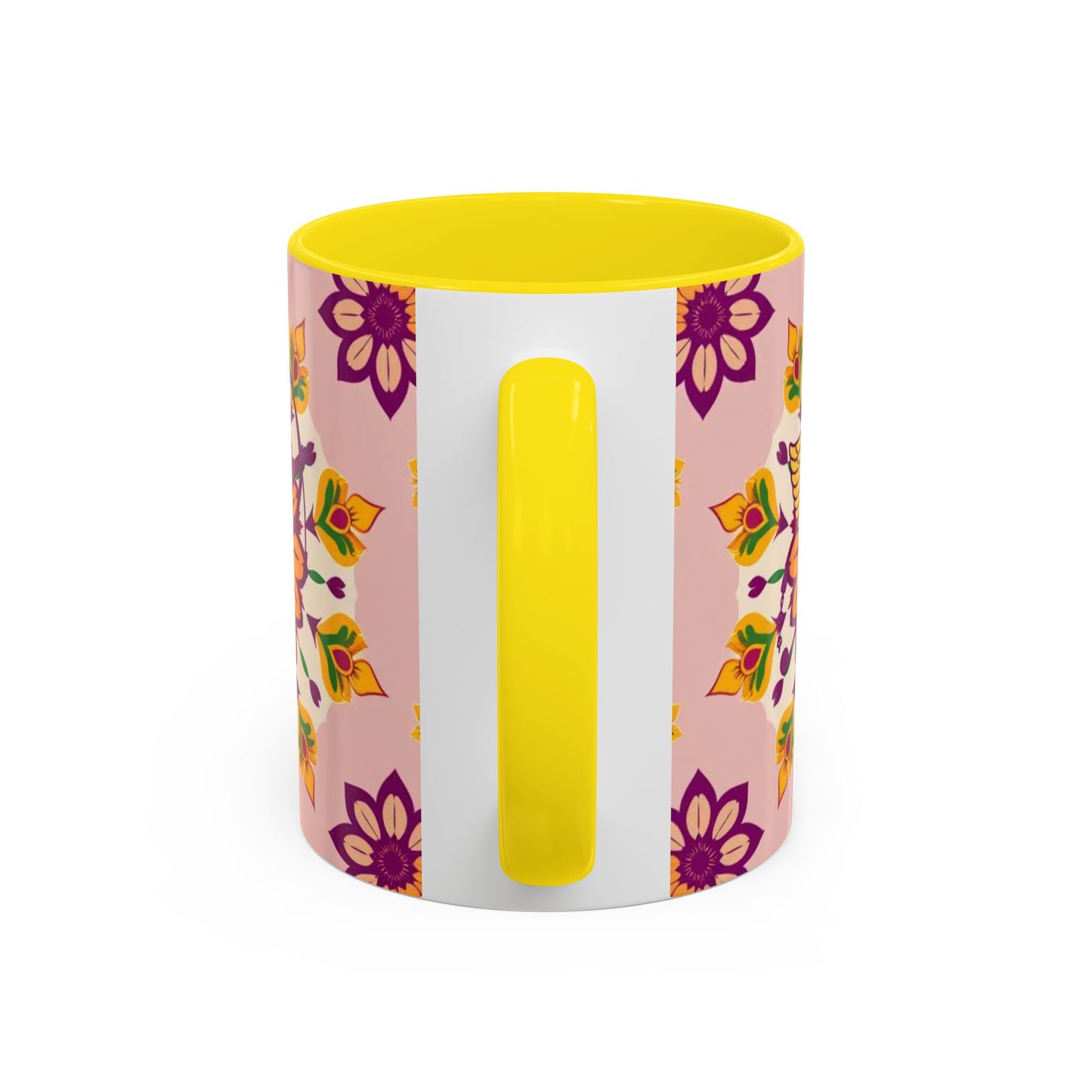 Accent Coffee Mug, Sagittarius, Zodiac v4. Flower Pattern, (11, 15oz)