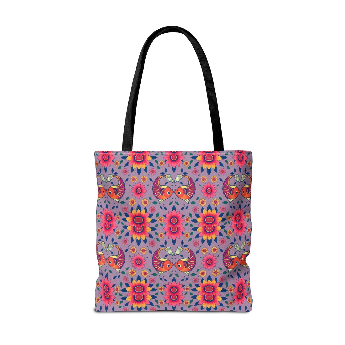 Tote Bag (AOP), Pisces, Zodiac v2, Flower Pattern