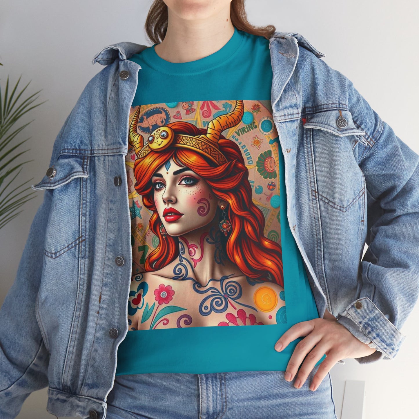 Unisex Heavy Cotton T-Shirt, Virgo, Zodiac v1, Sexy Art