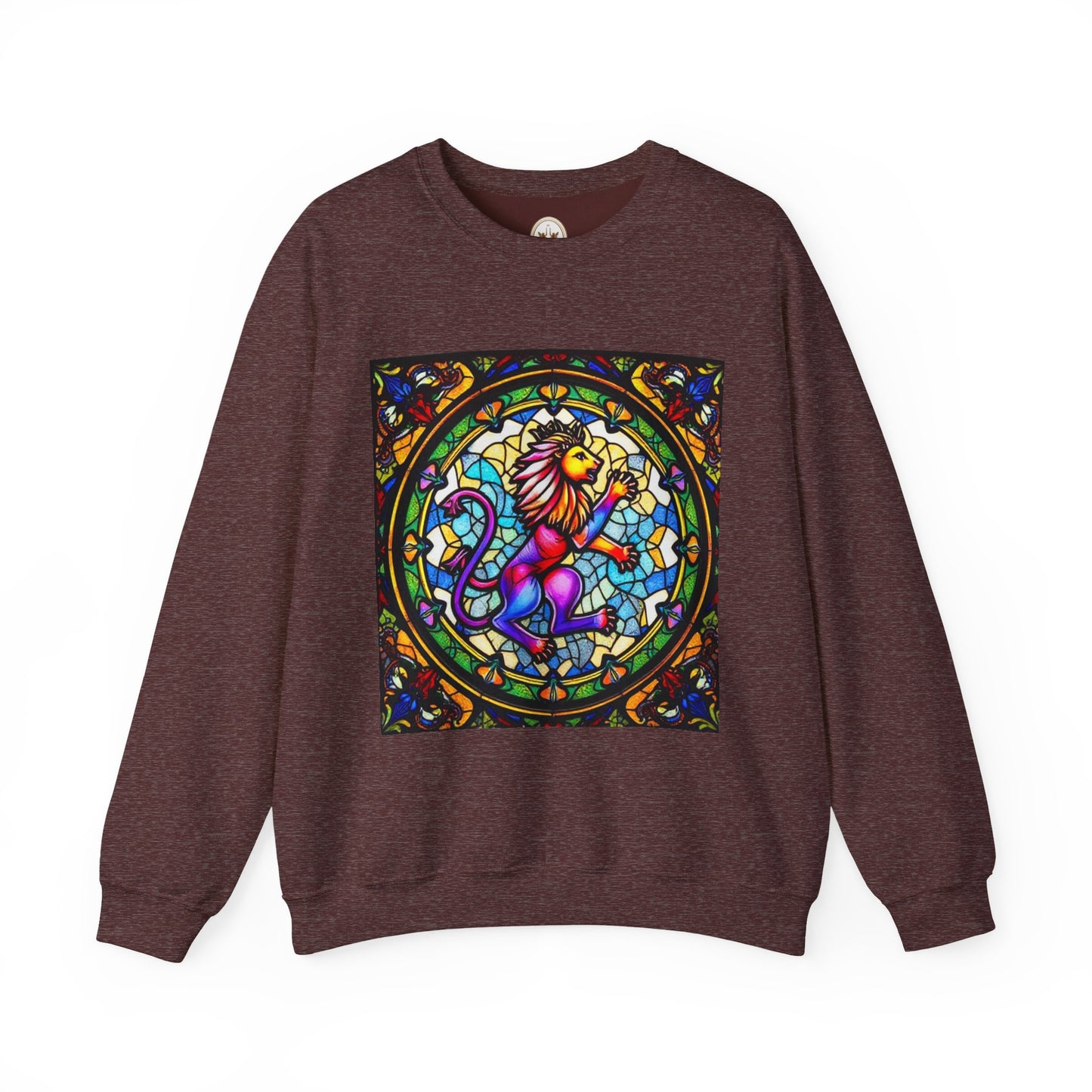 Unisex Heavy Blend™ Crewneck Sweatshirt, Glass, Leo Zodiac Design