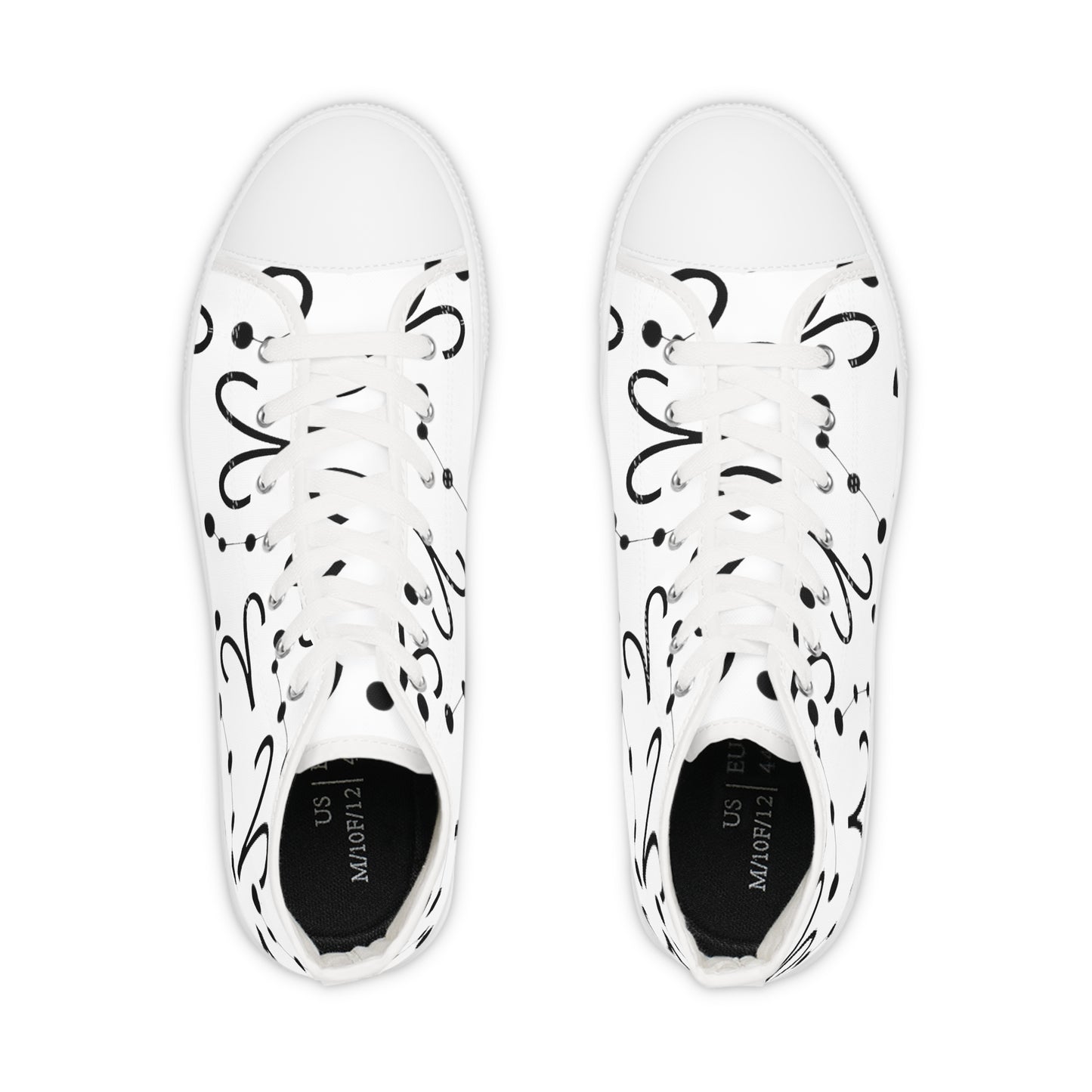 Men's High Top Sneakers, Breathable polyester canvas, Aries Zodiac Design
