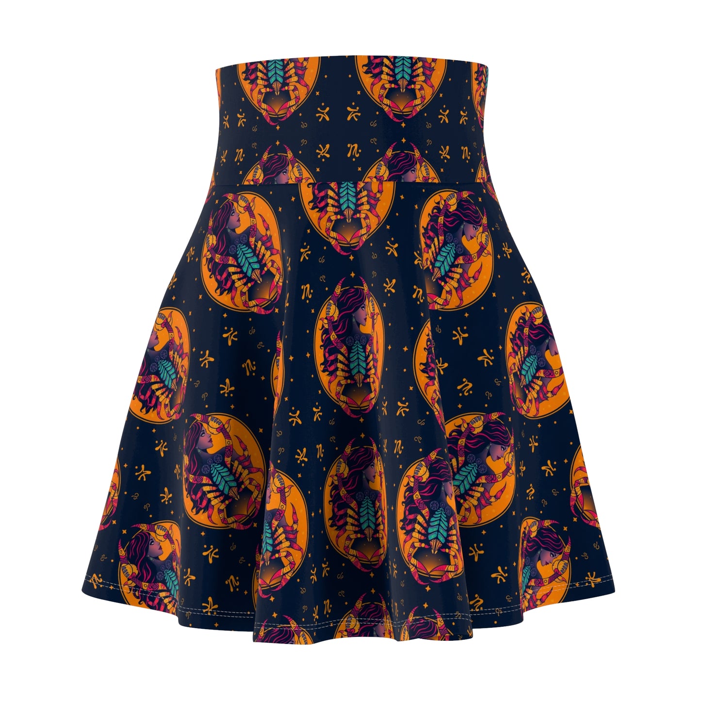 Women's Skater Skirt, (AOP), Scorpio, Zodiac v1, Sexy Pattern