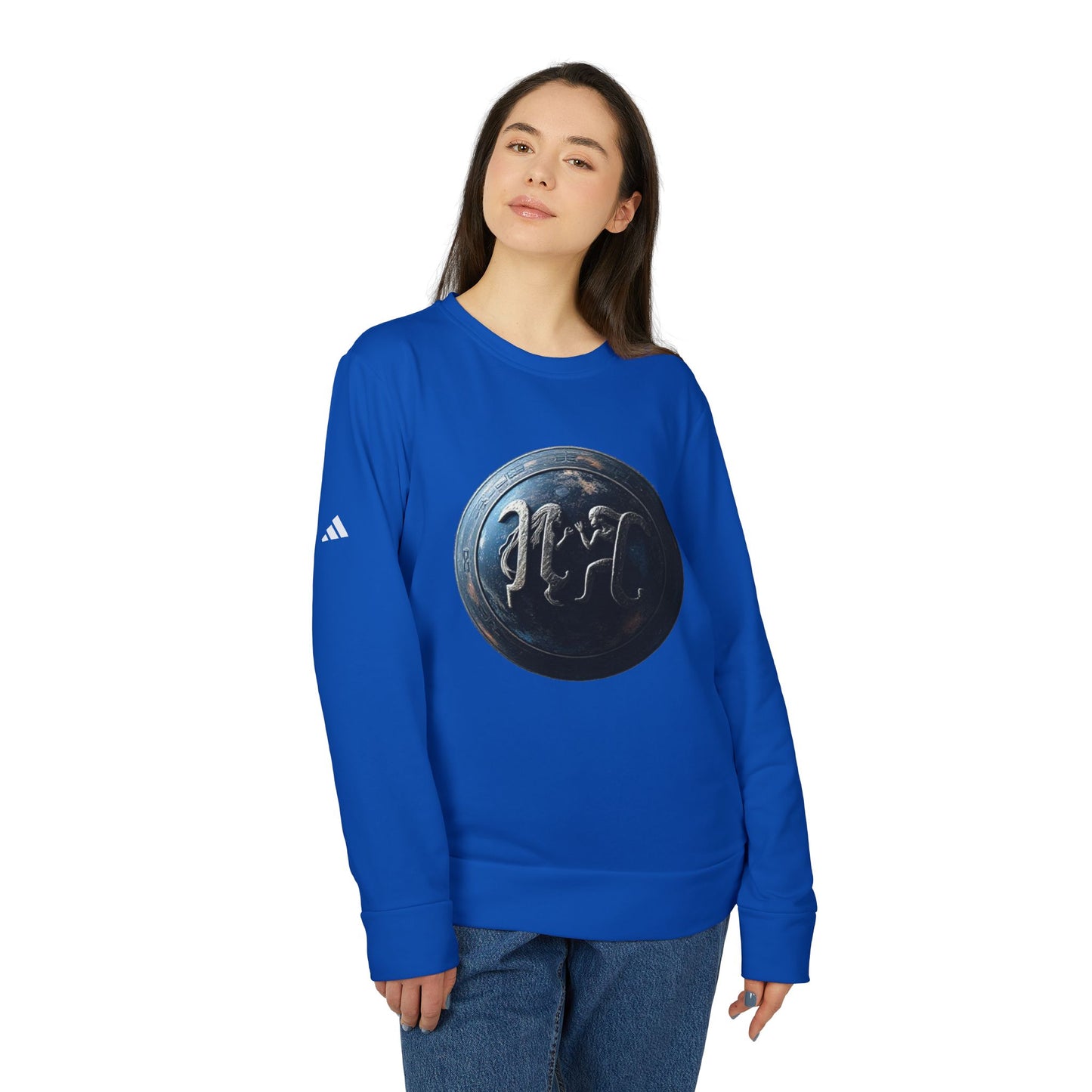 Adidas, Unisex Fleece Crewneck Sweatshirt, Gemini, Space Symbol, Zodiac