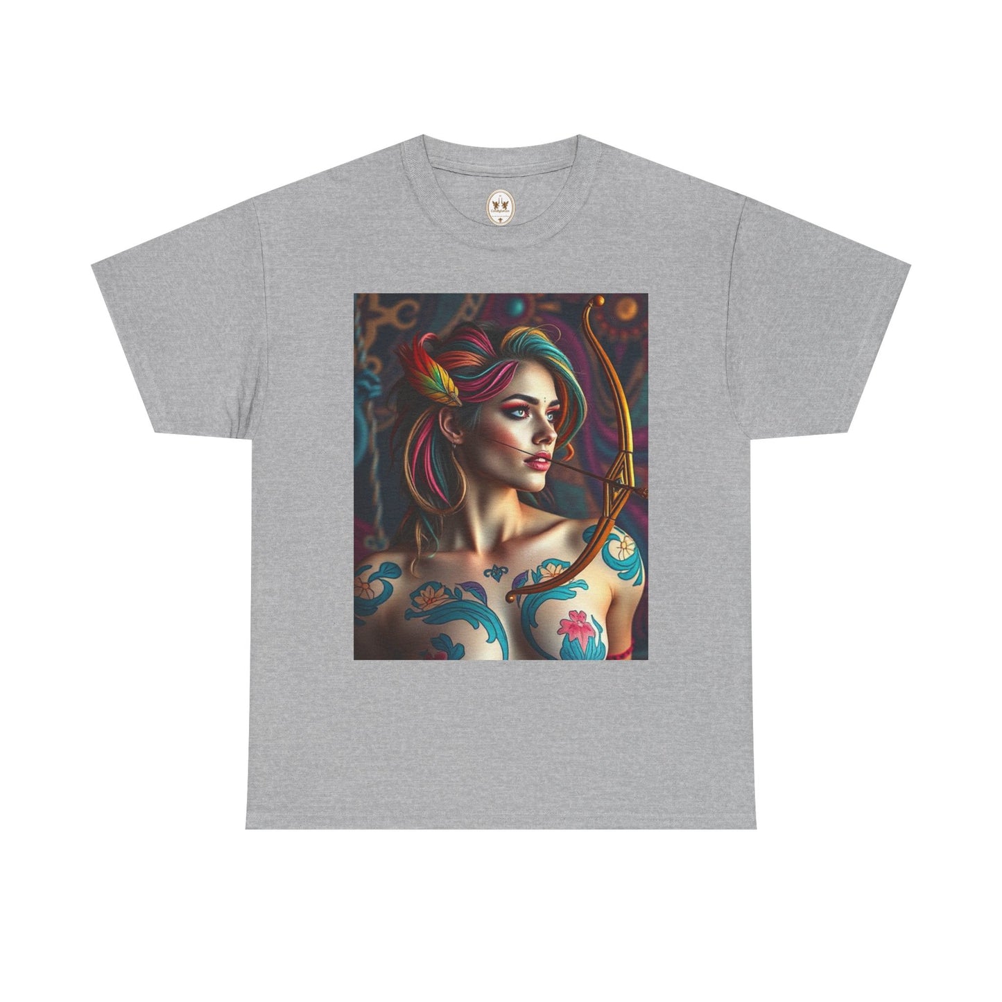 Unisex Heavy Cotton T-Shirt, Sagittarius, Zodiac v1, Sexy Art
