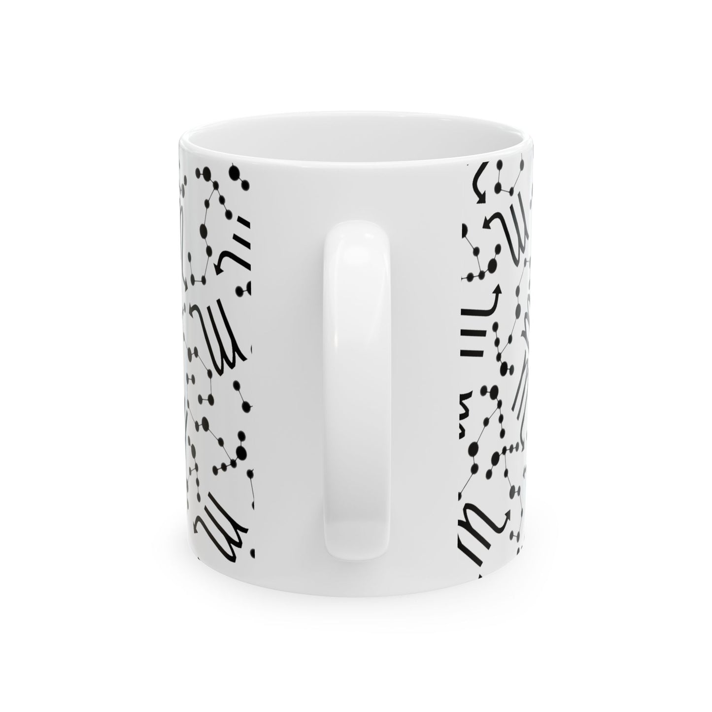 Ceramic Mug, (11oz, 15oz), Ceramic Coffee Mug, AOP, Constellation & Symbol, Scorpio Zodiac Design