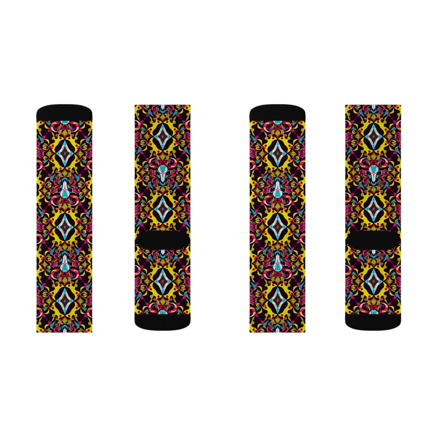 Sublimation Socks, Taurus, Zodiac v4, Jewel Pattern