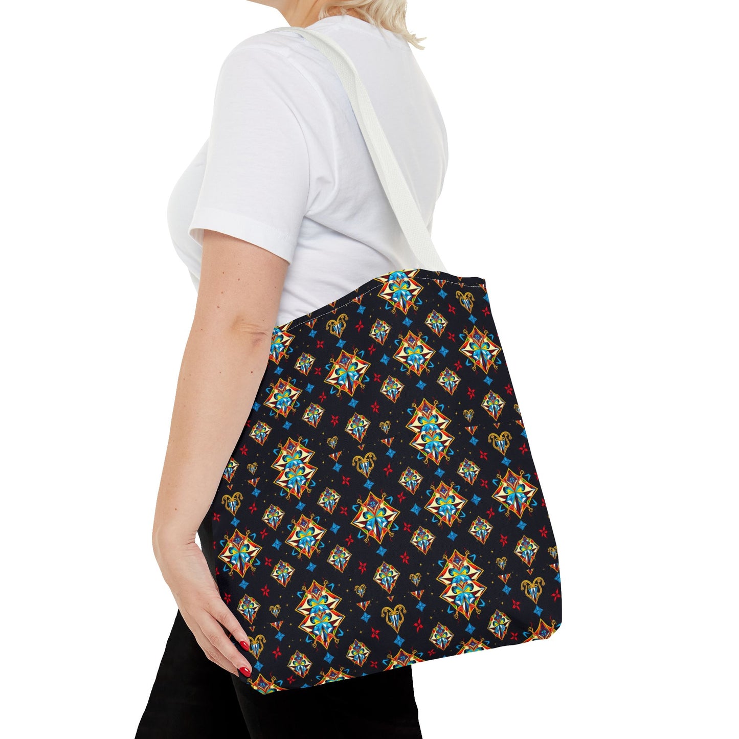 Tote Bag (AOP), Sagittarius, Zodiac v1, Jewel Pattern