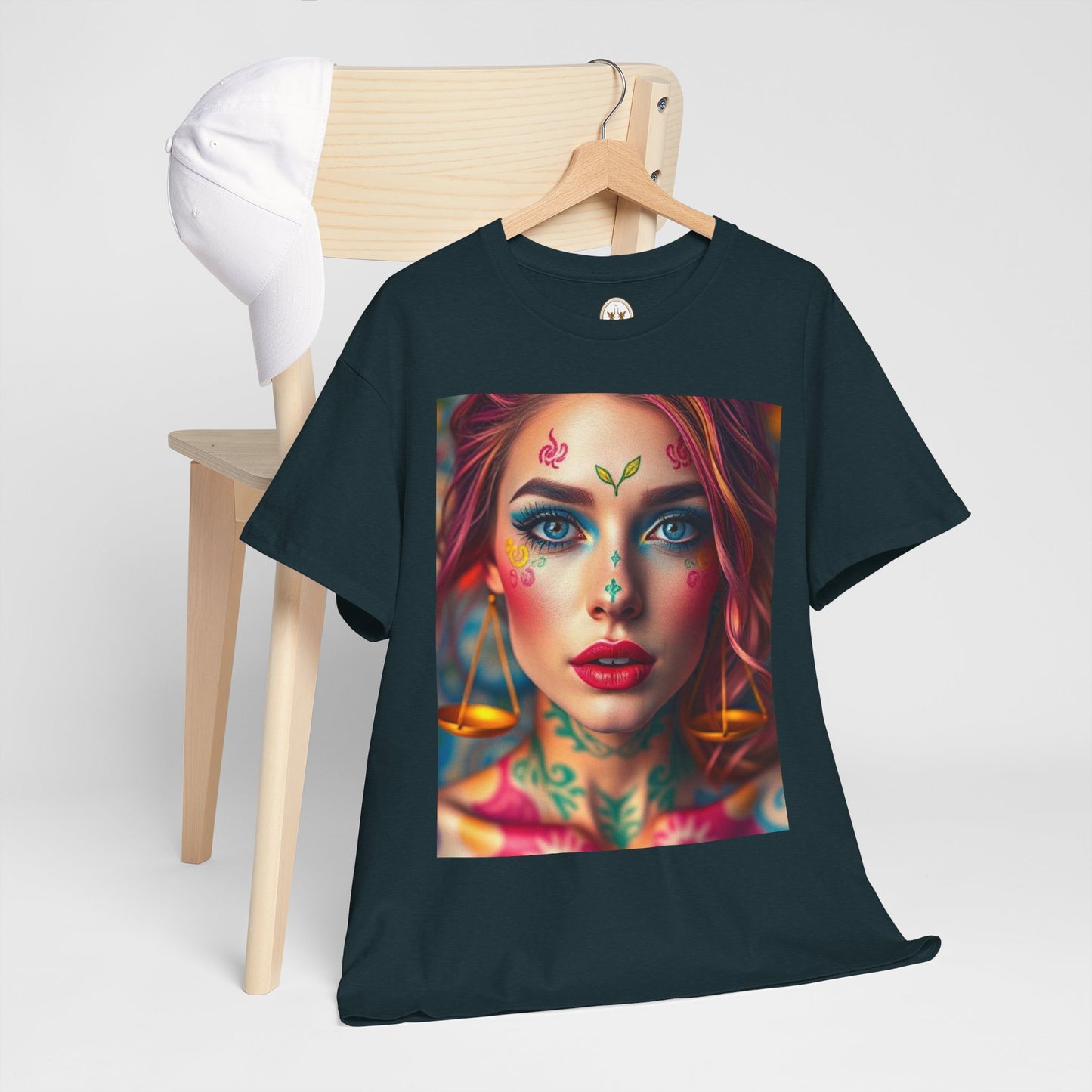 Unisex Heavy Cotton T-Shirt, Libra, Zodiac v1, Sexy Art
