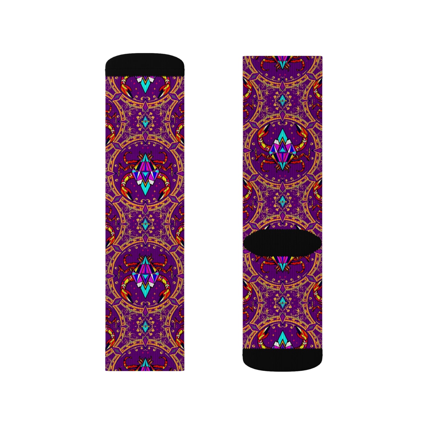 Sublimation Socks, Scorpio, Zodiac v3, Jewel Pattern