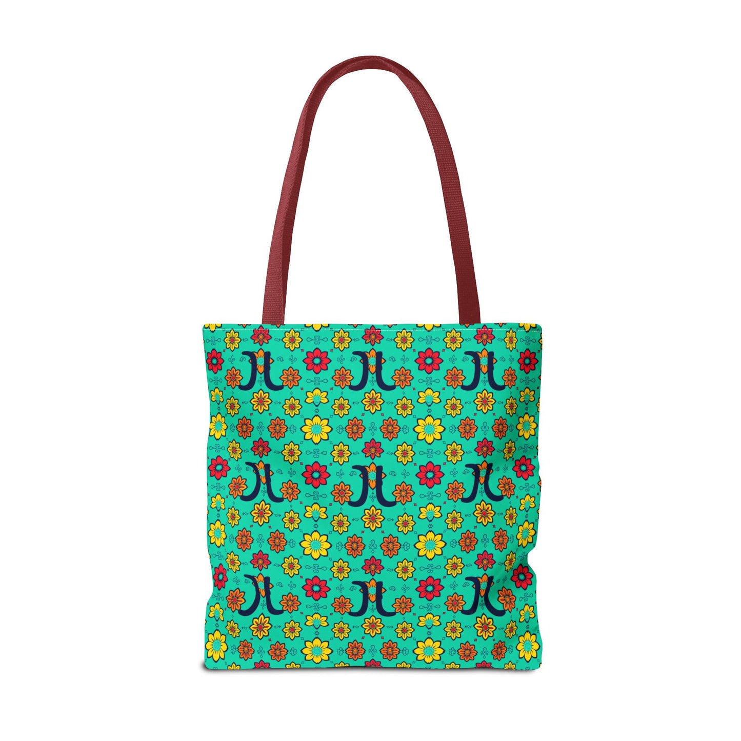 Tote Bag, (AOP), Aquarius, Zodiac, Flower Pattern