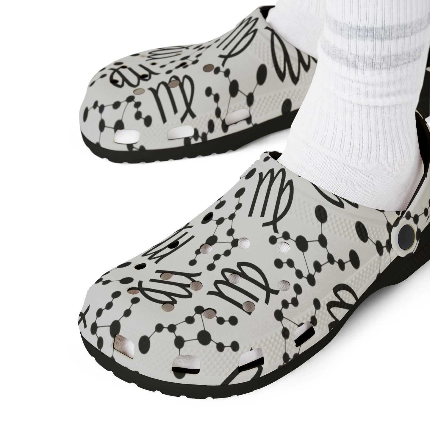 EVA Foam Rubber Shoes (AOP), Material 100% EVA, Virgo Zodiac Design
