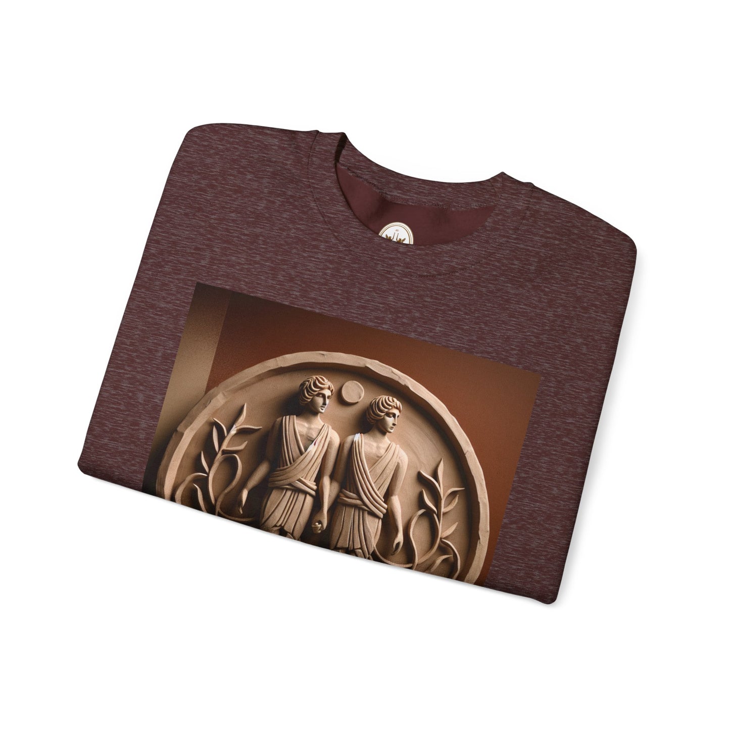 Unisex Heavy Blend™ Crewneck Sweatshirt, Stone Twins, Gemini Zodiac Design