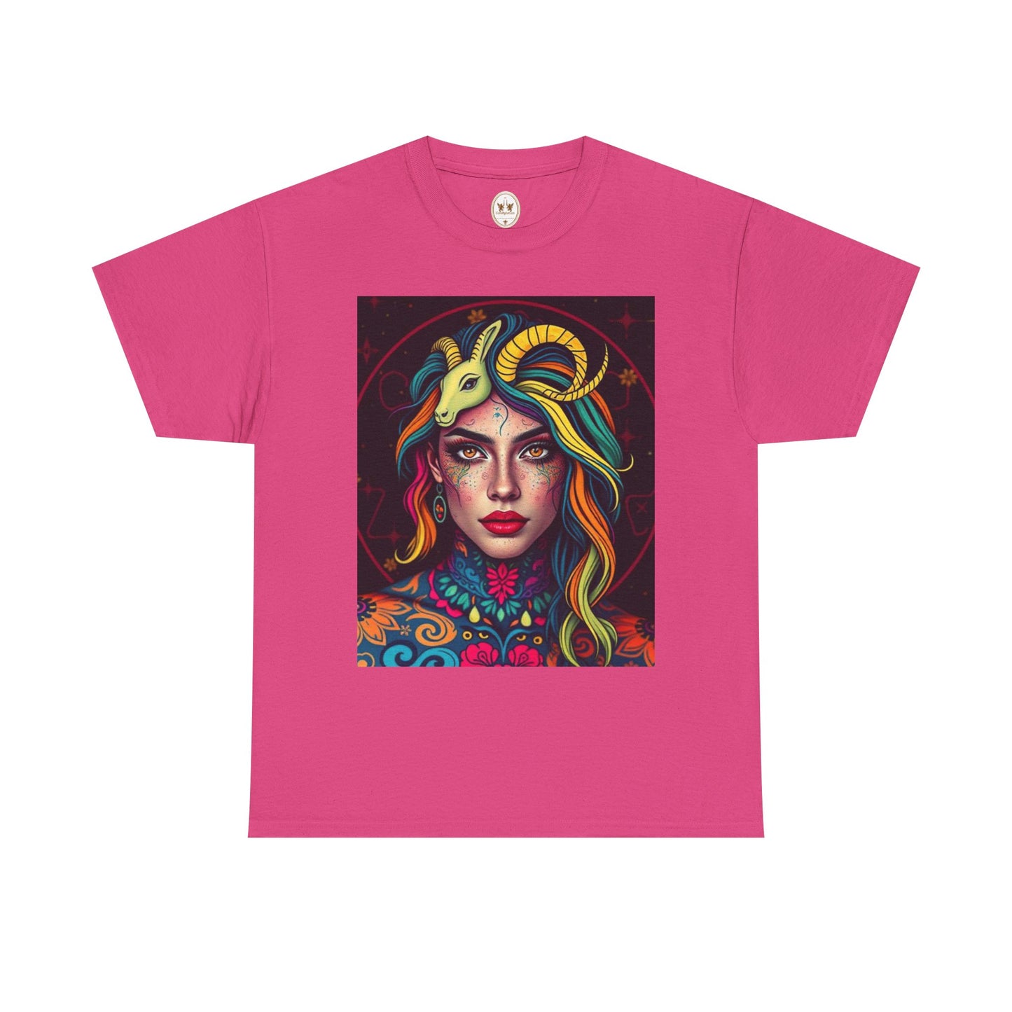 Unisex Heavy Cotton T-Shirt, Capricorn, Zodiac v2, Sexy Art