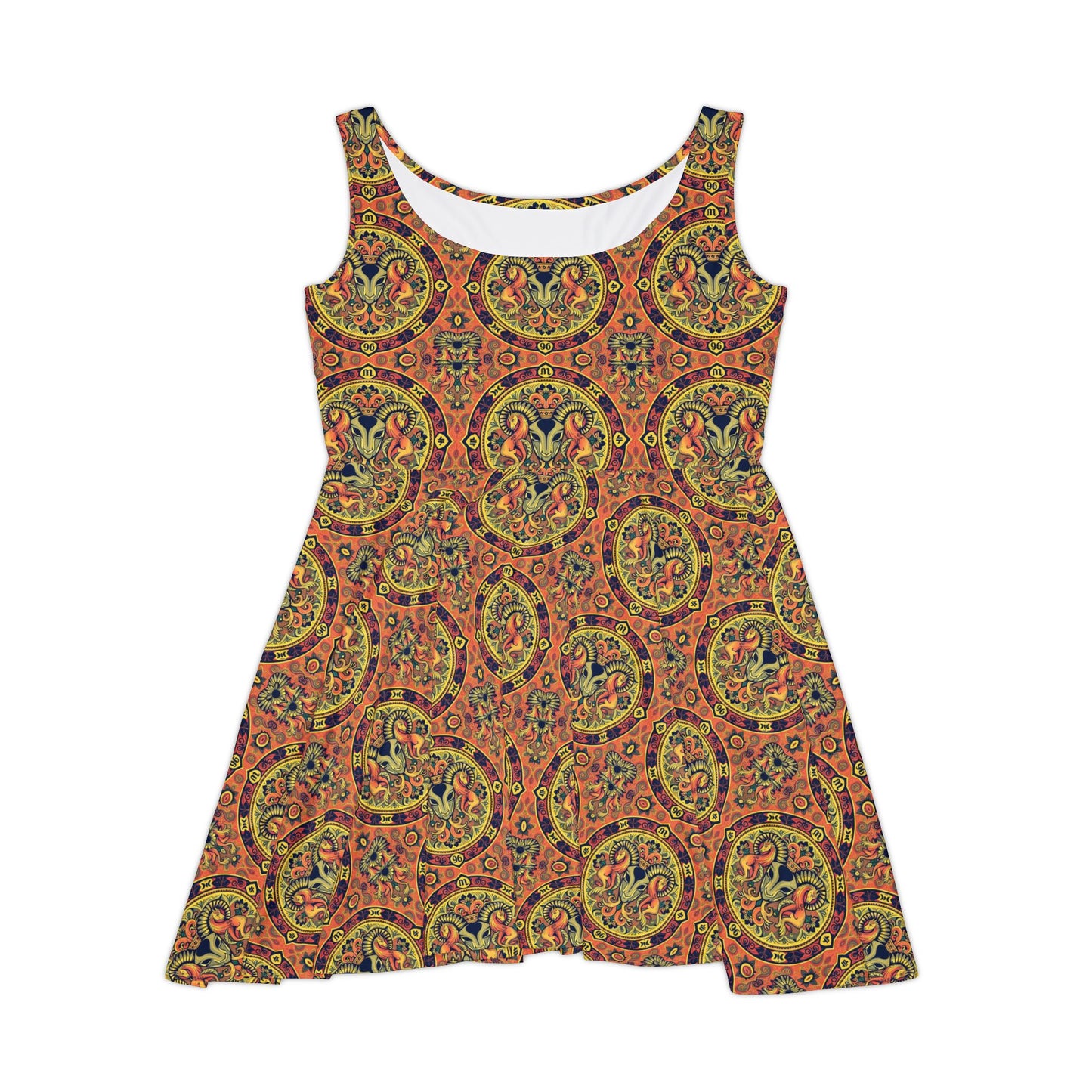 Women's Skater Dress, AOP, Zodiac, Aries, Pattern