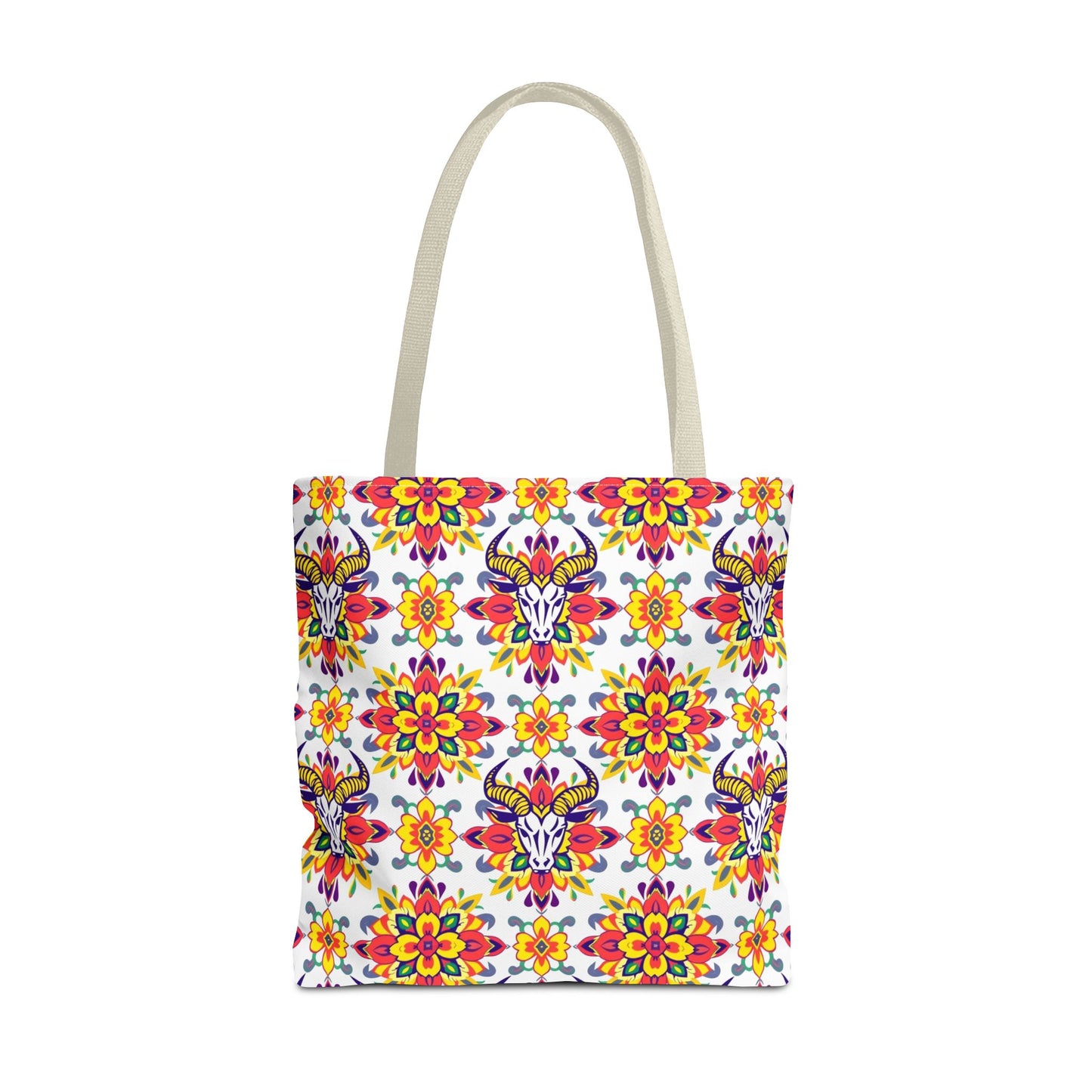 Tote Bag (AOP), Taurus, Zodiac, Flower Pattern