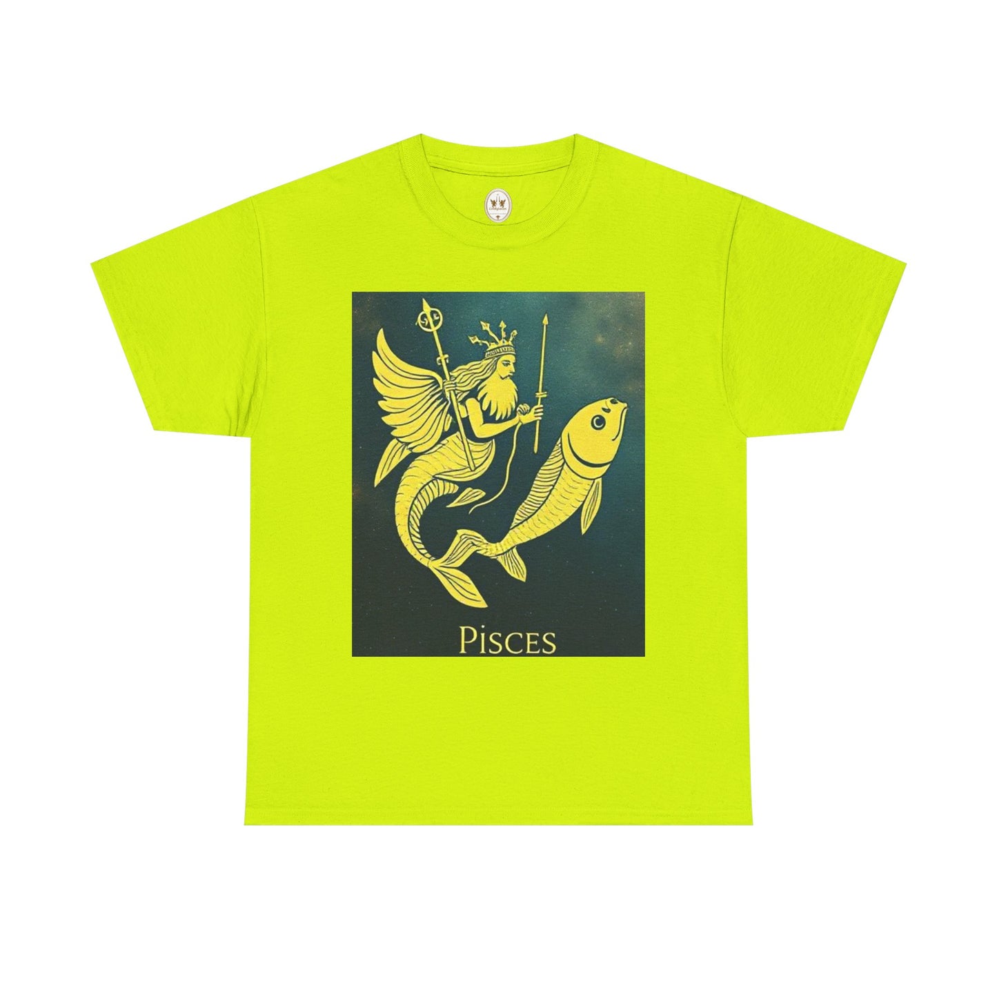 Unisex Heavy Cotton T-Shirt, Pisces Quuen v1, Zodiac Design
