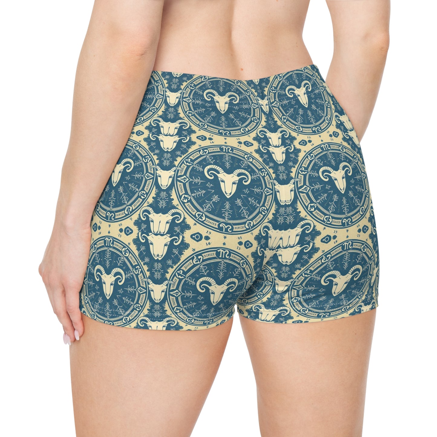 Women's Shorts, AOP, Aries, Zodiac Pattern