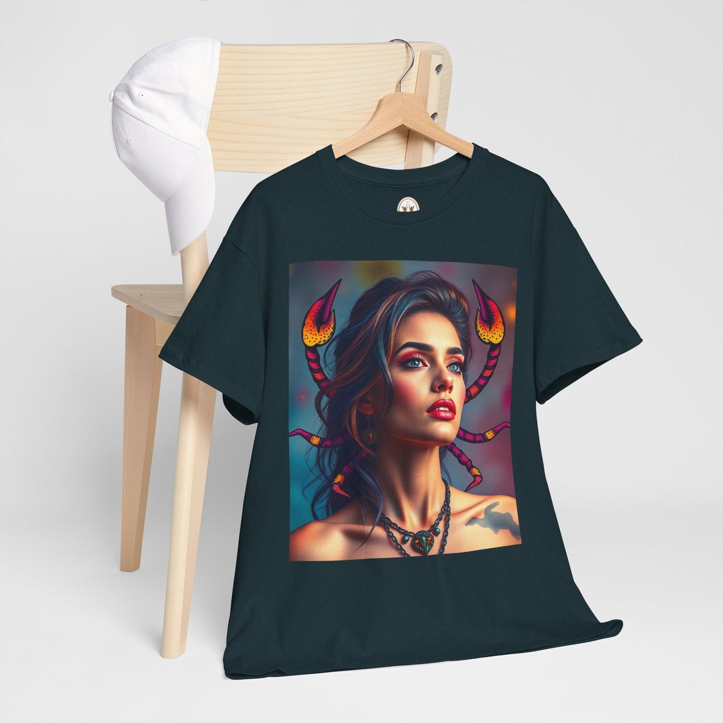 Unisex Heavy Cotton T-Shirt, Scorpio, Zodiac v2, Sexy Art
